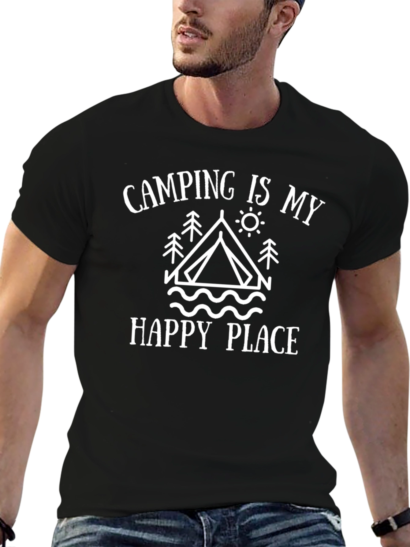 Camping Is My Happy Place Graphic T-Shirt