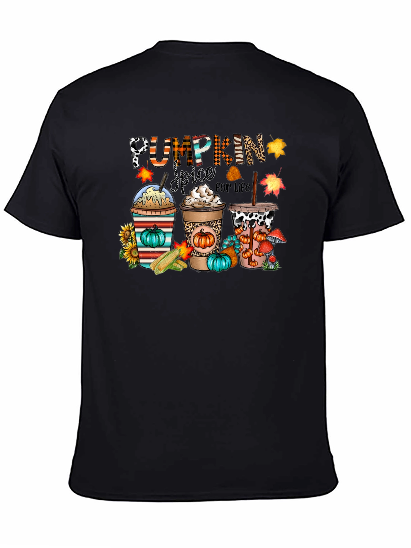 Pumpkin Spice For Life Black T-Shirt