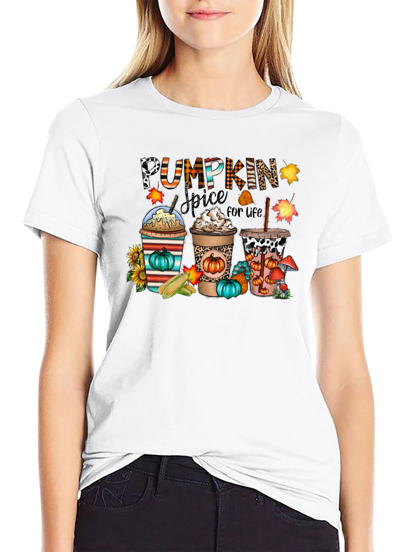 Pumpkin Spice For Life Black T-Shirt