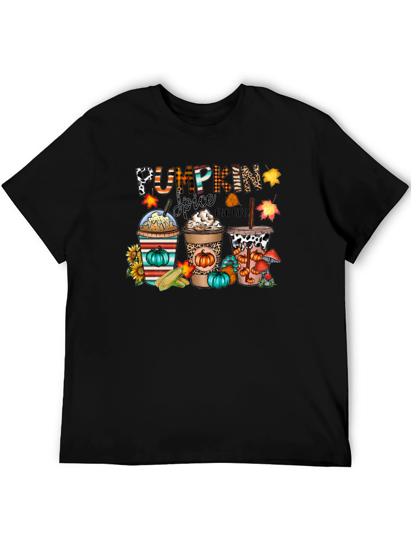 Pumpkin Spice For Life Black T-Shirt