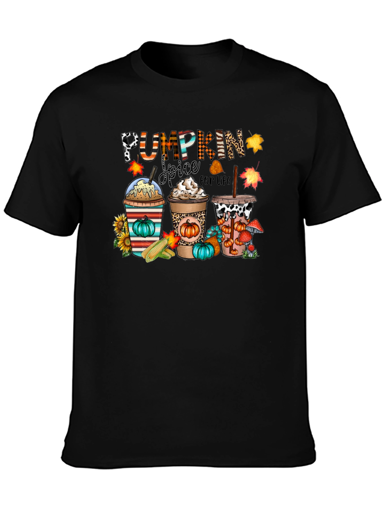 Pumpkin Spice For Life Black T-Shirt