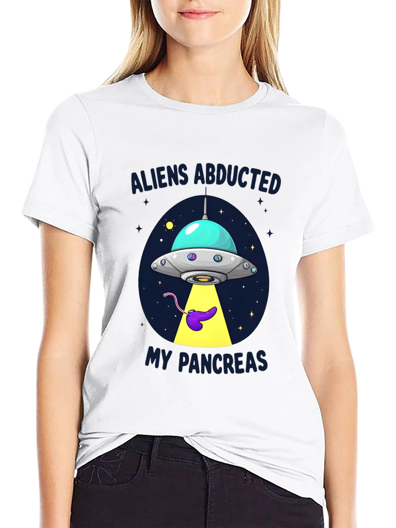 Aliens Abducted My Pancreas Graphic T-Shirt