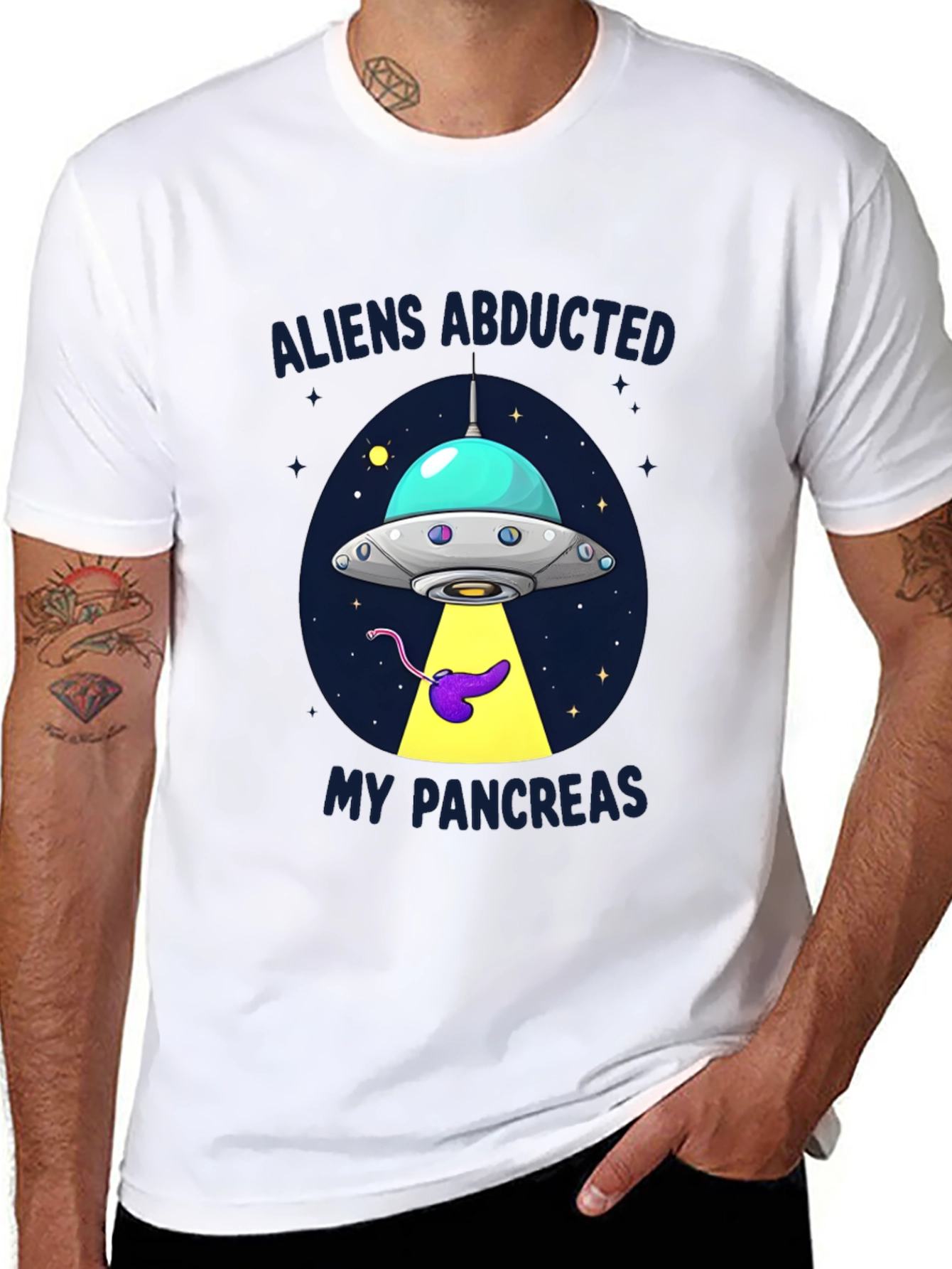 Aliens Abducted My Pancreas Graphic T-Shirt