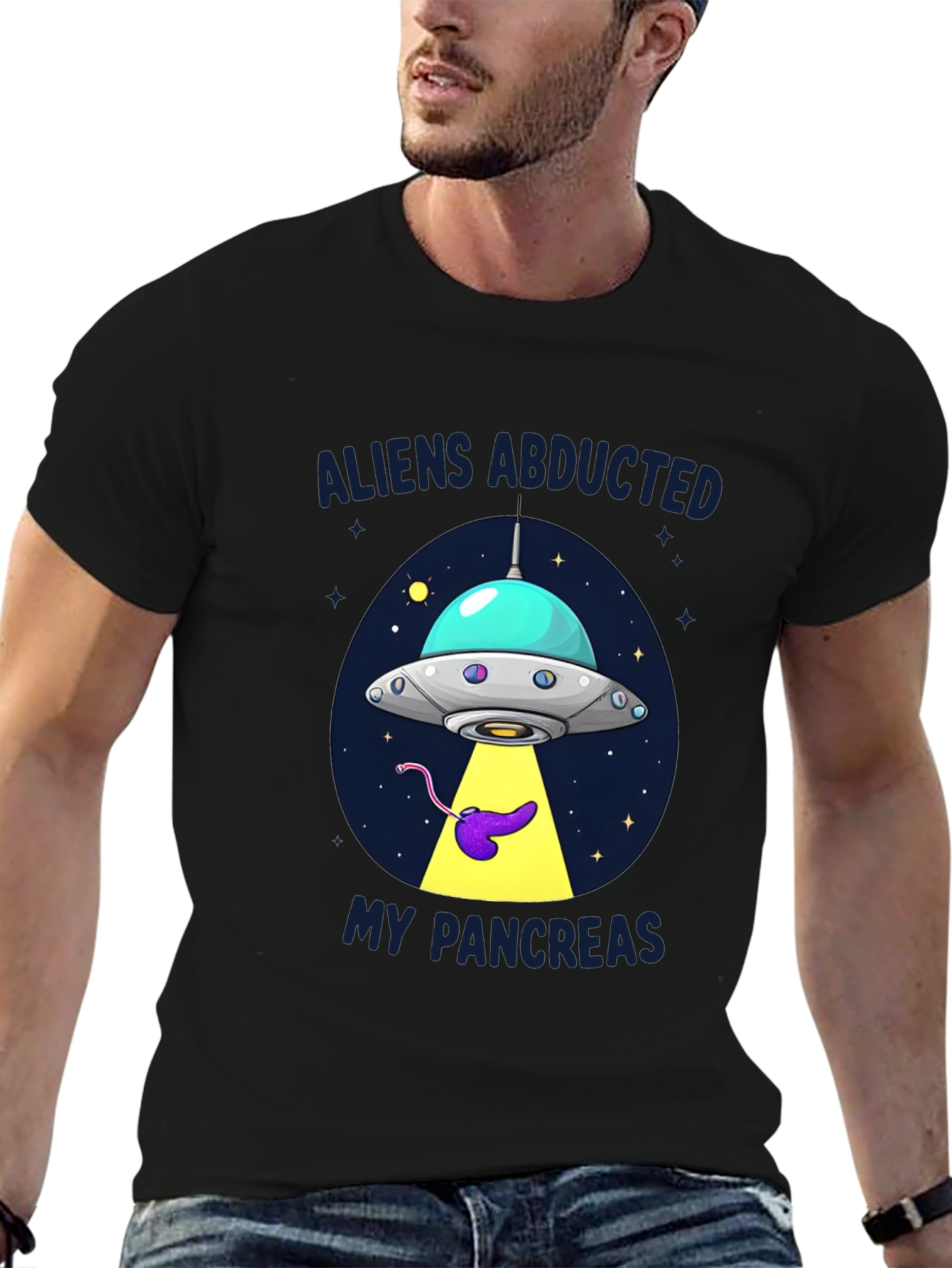 Aliens Abducted My Pancreas Graphic T-Shirt
