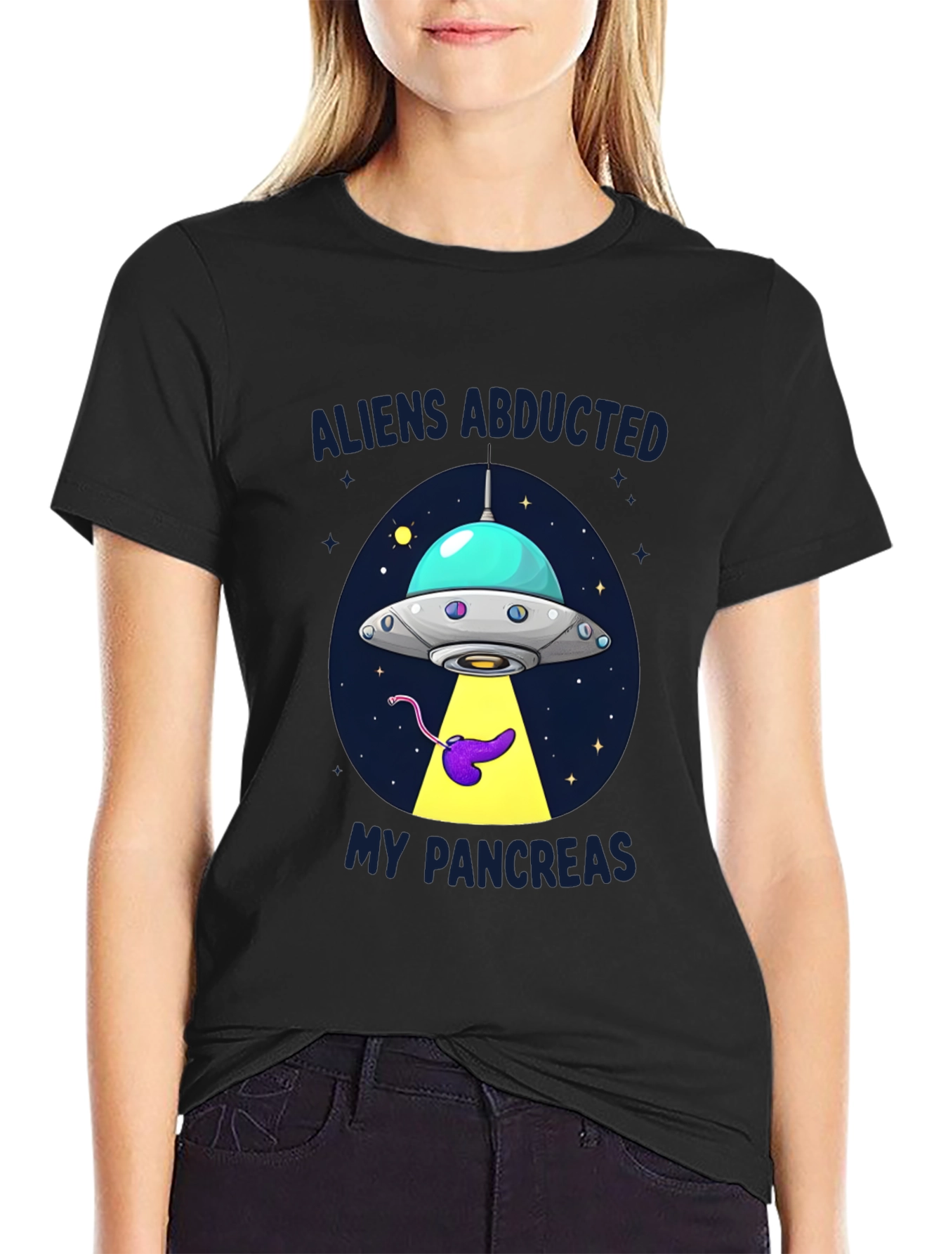 Aliens Abducted My Pancreas Graphic T-Shirt