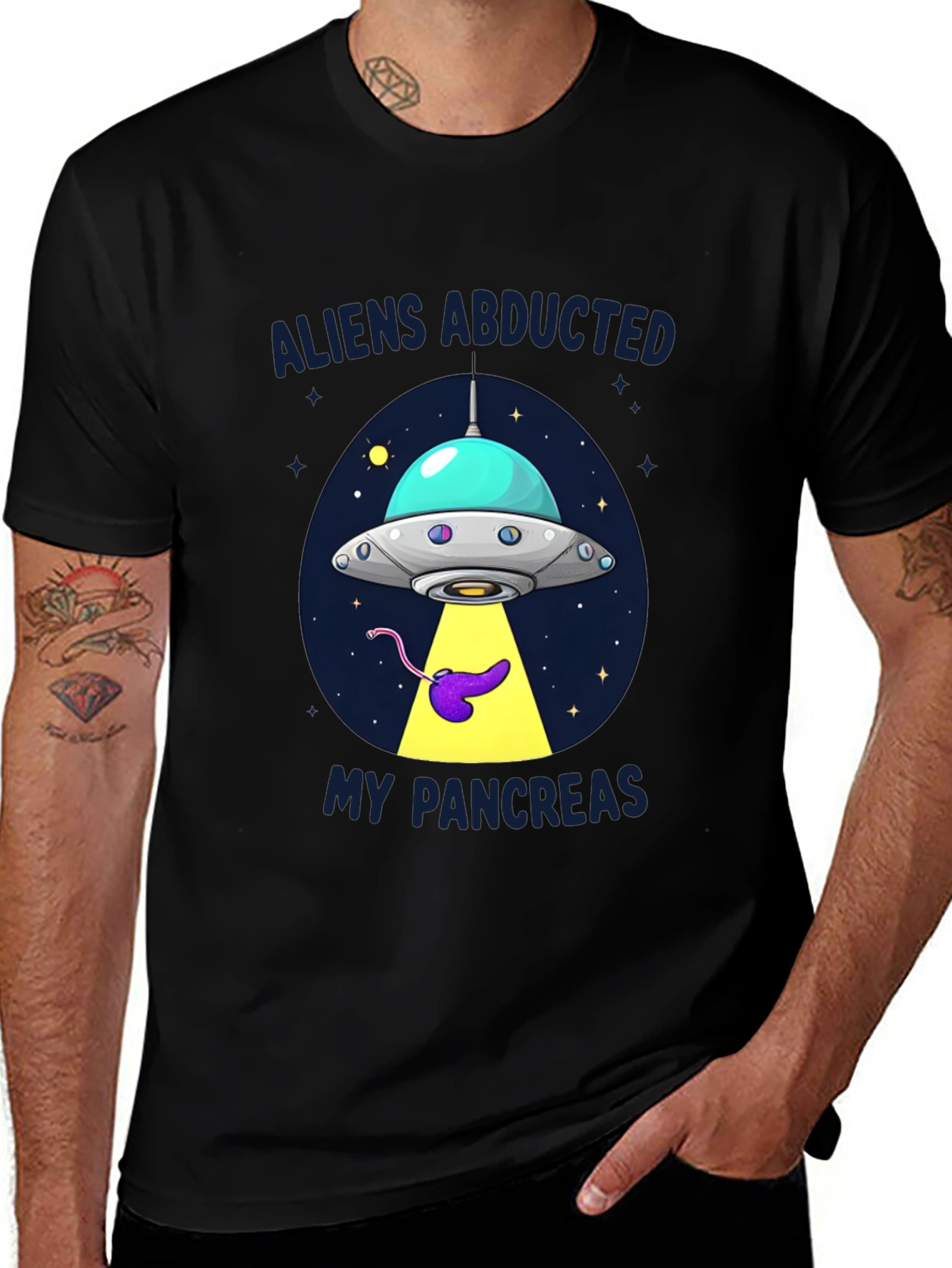 Aliens Abducted My Pancreas Graphic T-Shirt