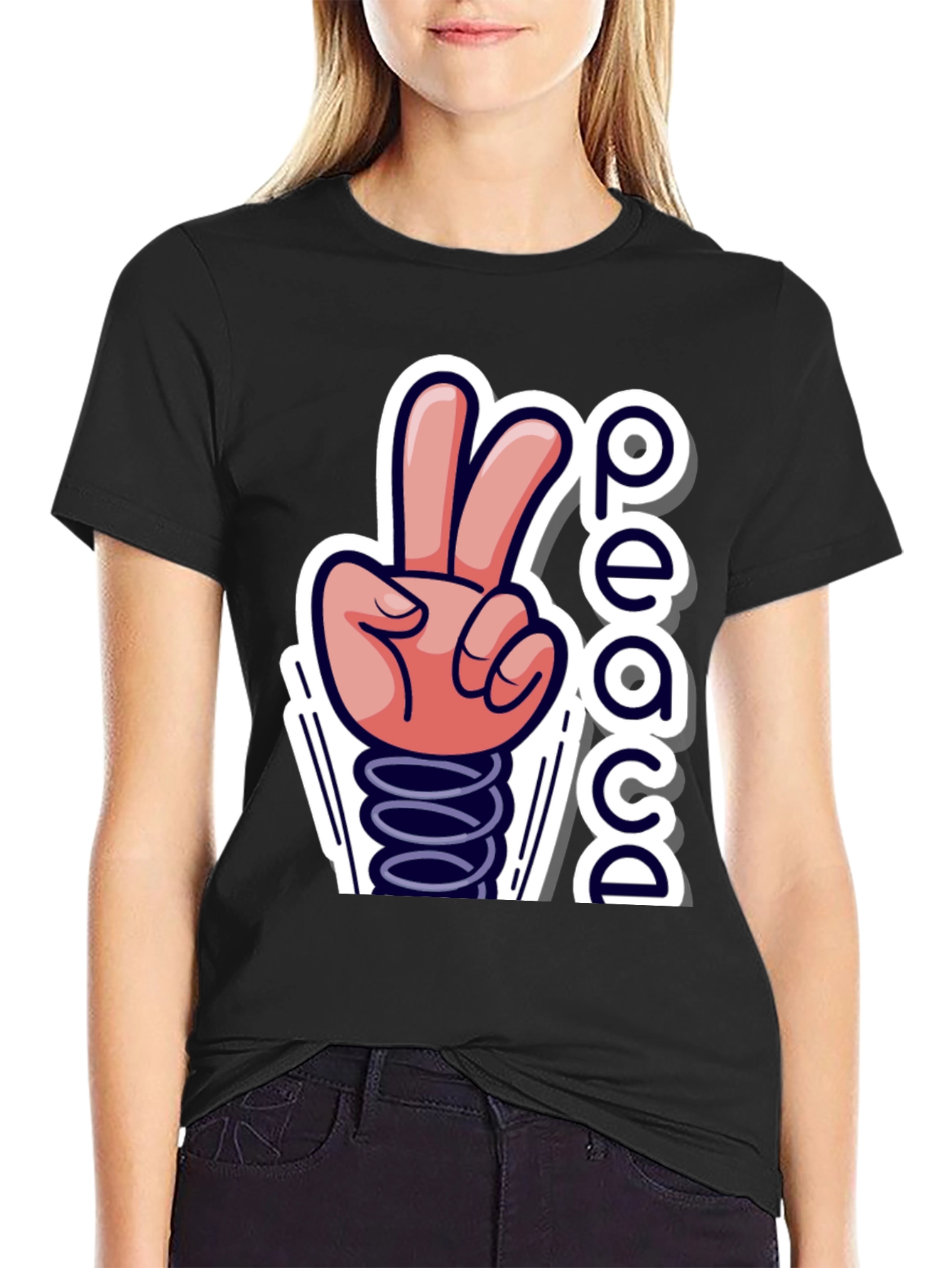 Peace Sign T-Shirt - Pop Art Hand Gesture