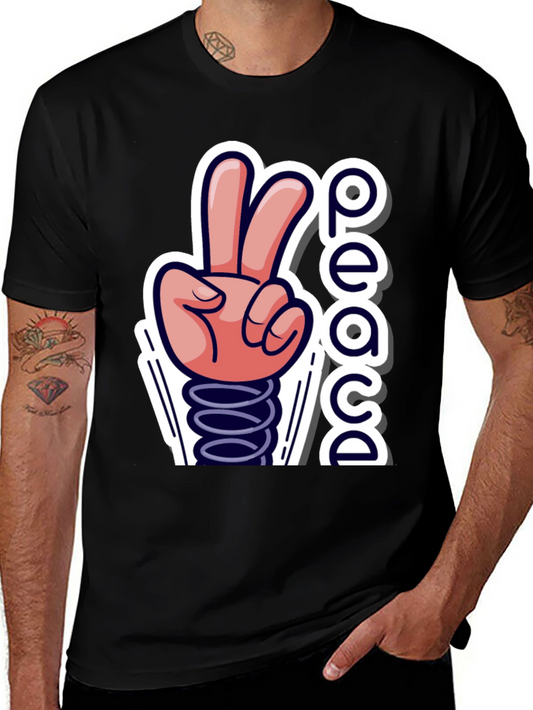 Peace Sign T-Shirt - Pop Art Hand Gesture