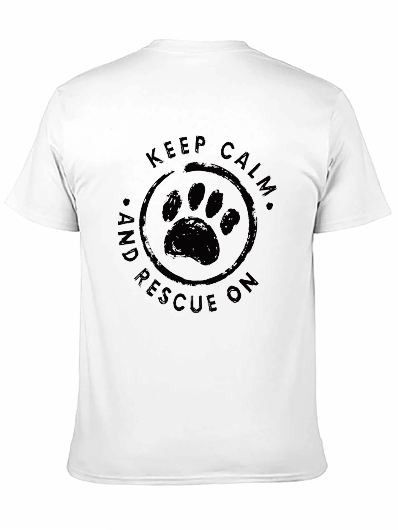 Keep Calm and Rescue On Graphic Tee - Black