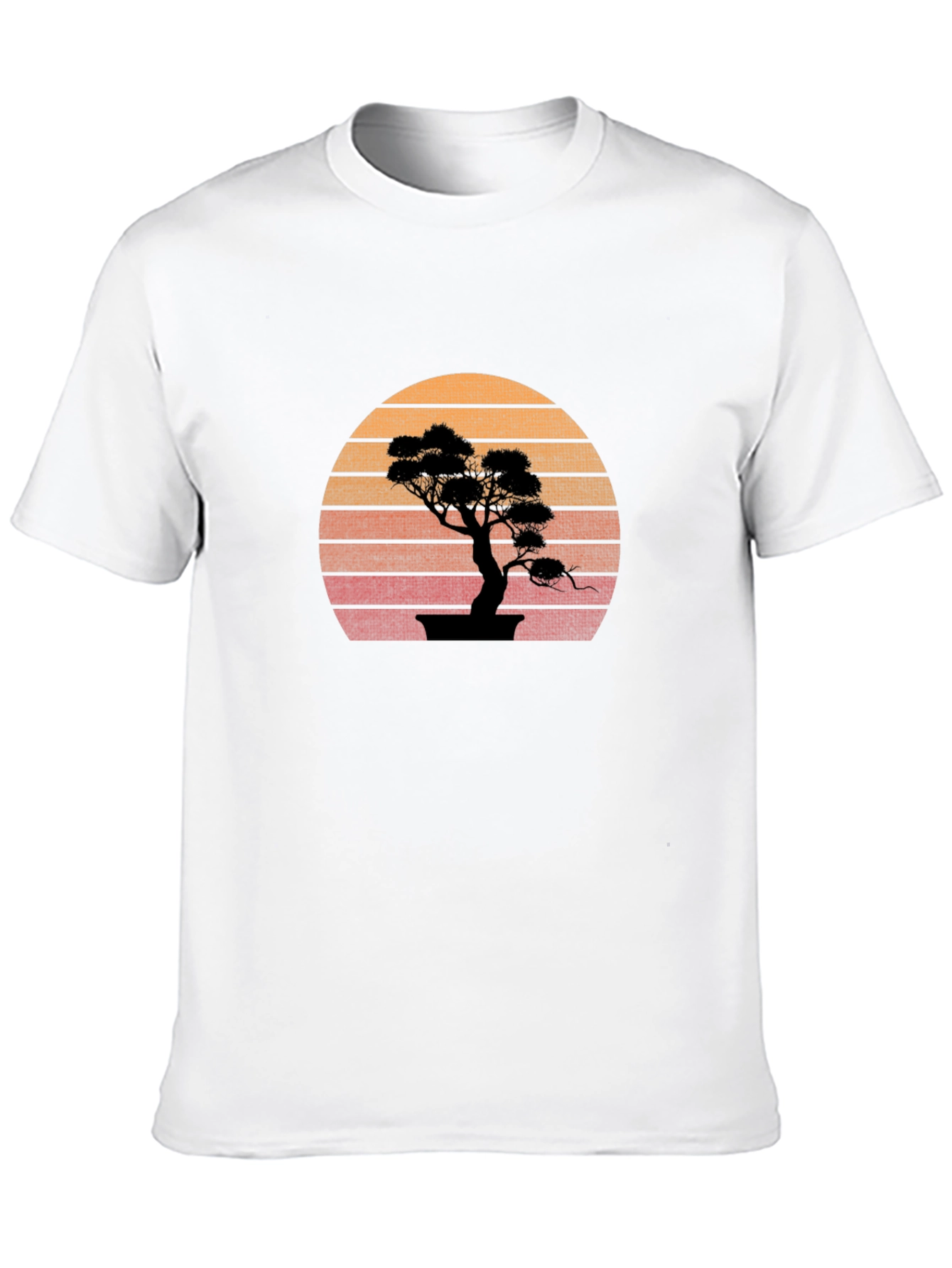 Bonsai Sunset Graphic Tee - Stylish Black T-Shirt