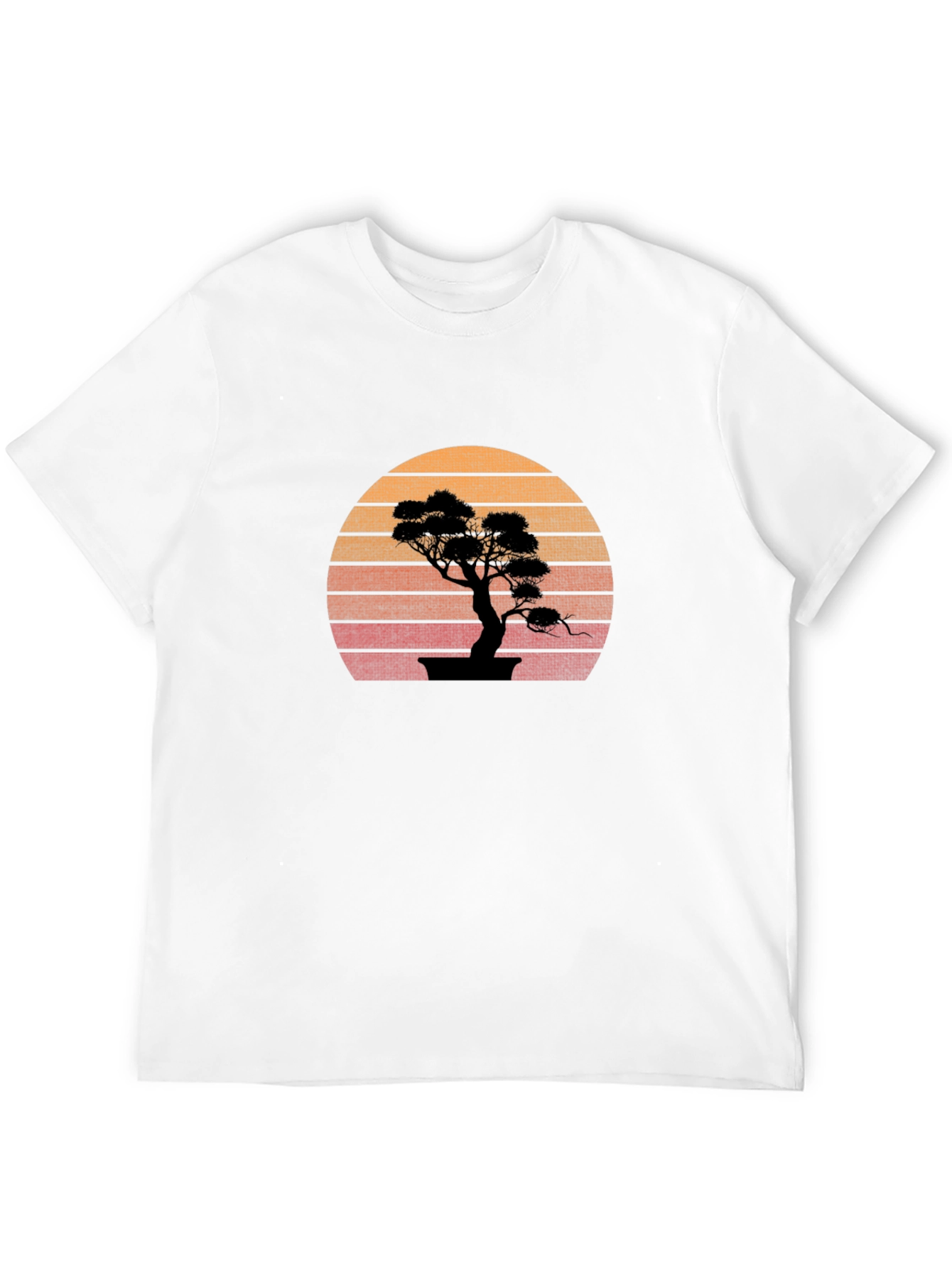 Bonsai Sunset Graphic Tee - Stylish Black T-Shirt