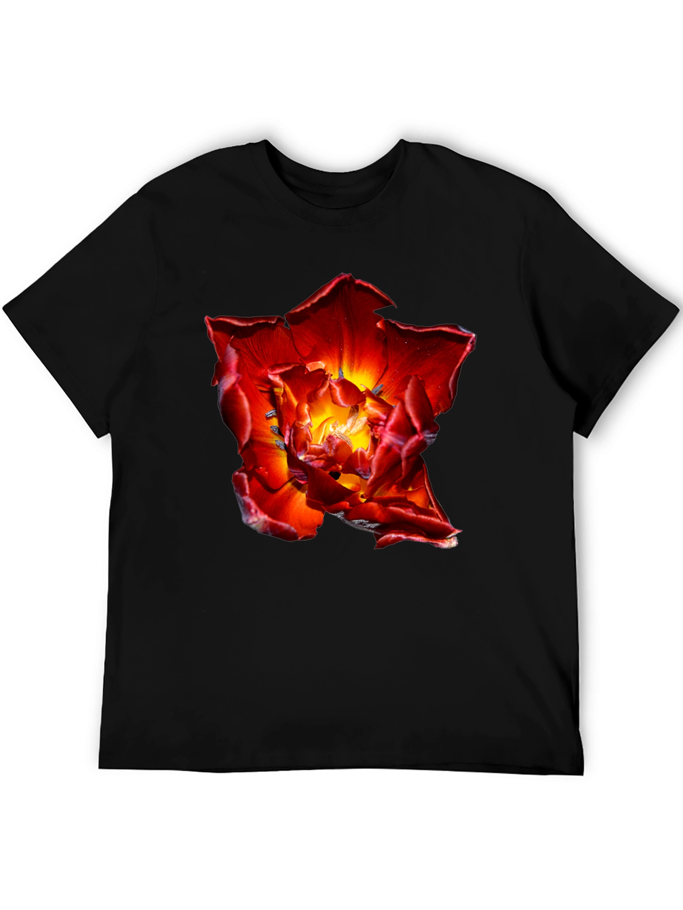 Red Flower Graphic Tee - Bold Floral Design