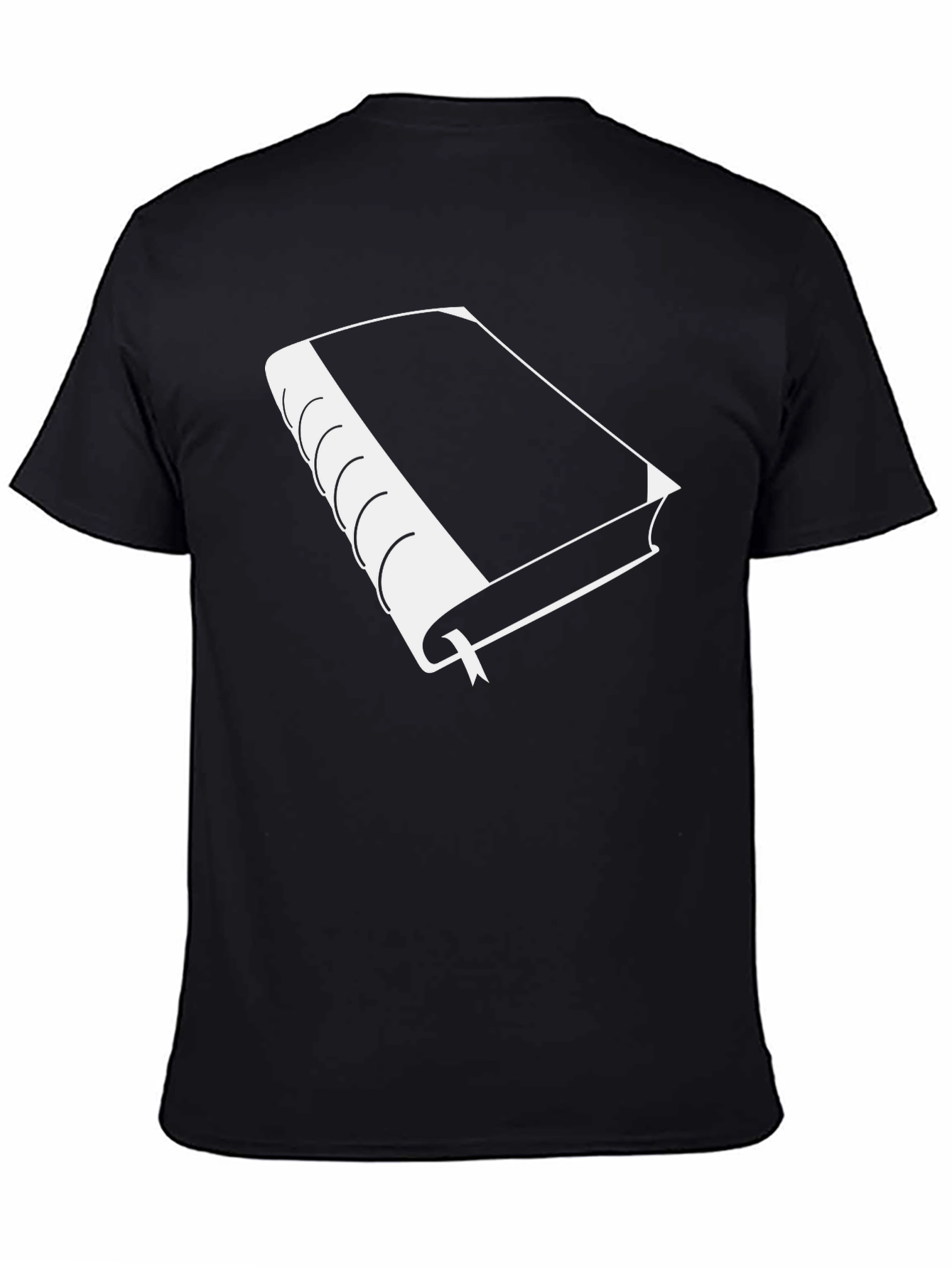Book Lovers Tee - White Book on Black Cotton