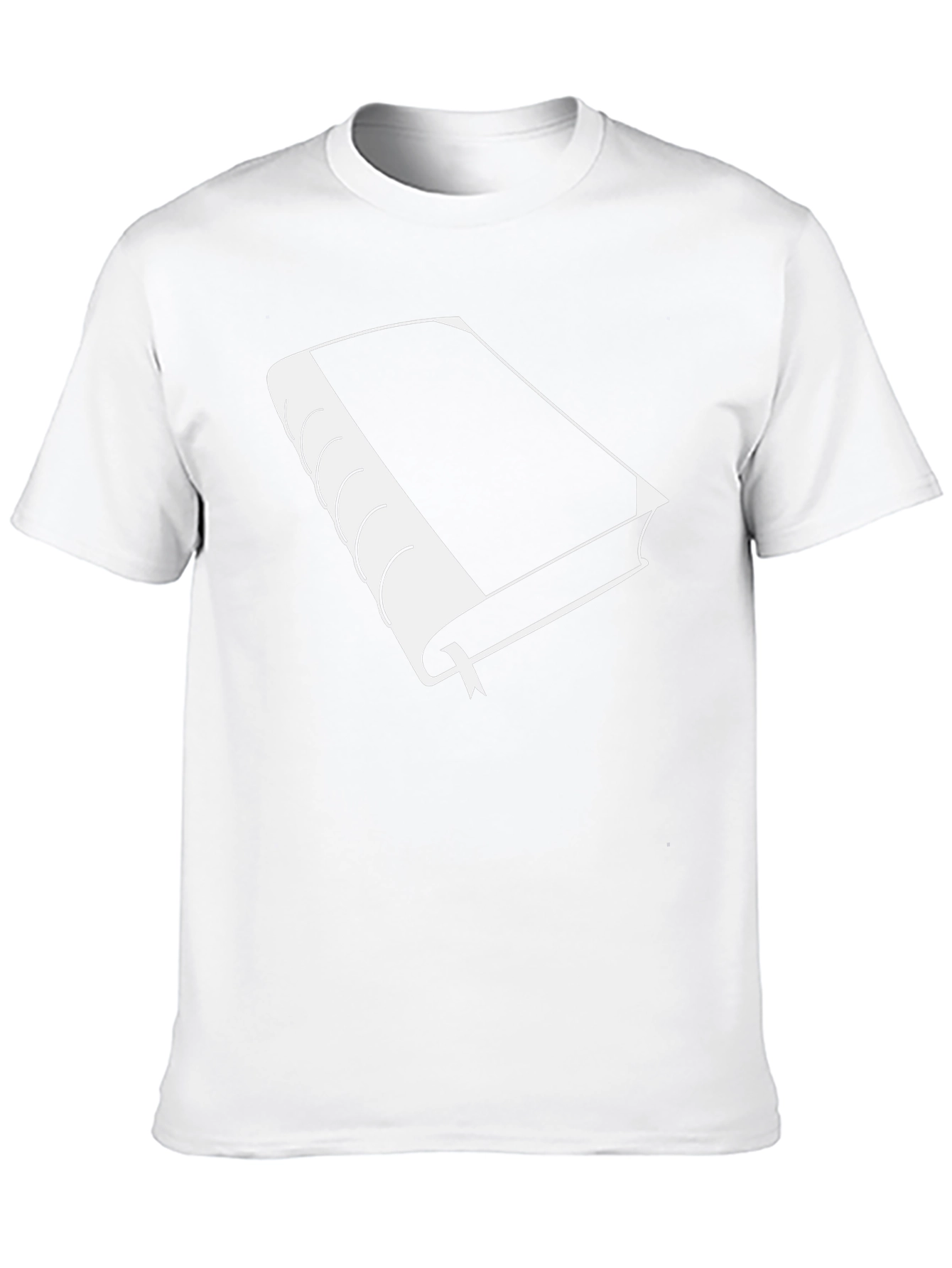 Book Lovers Tee - White Book on Black Cotton