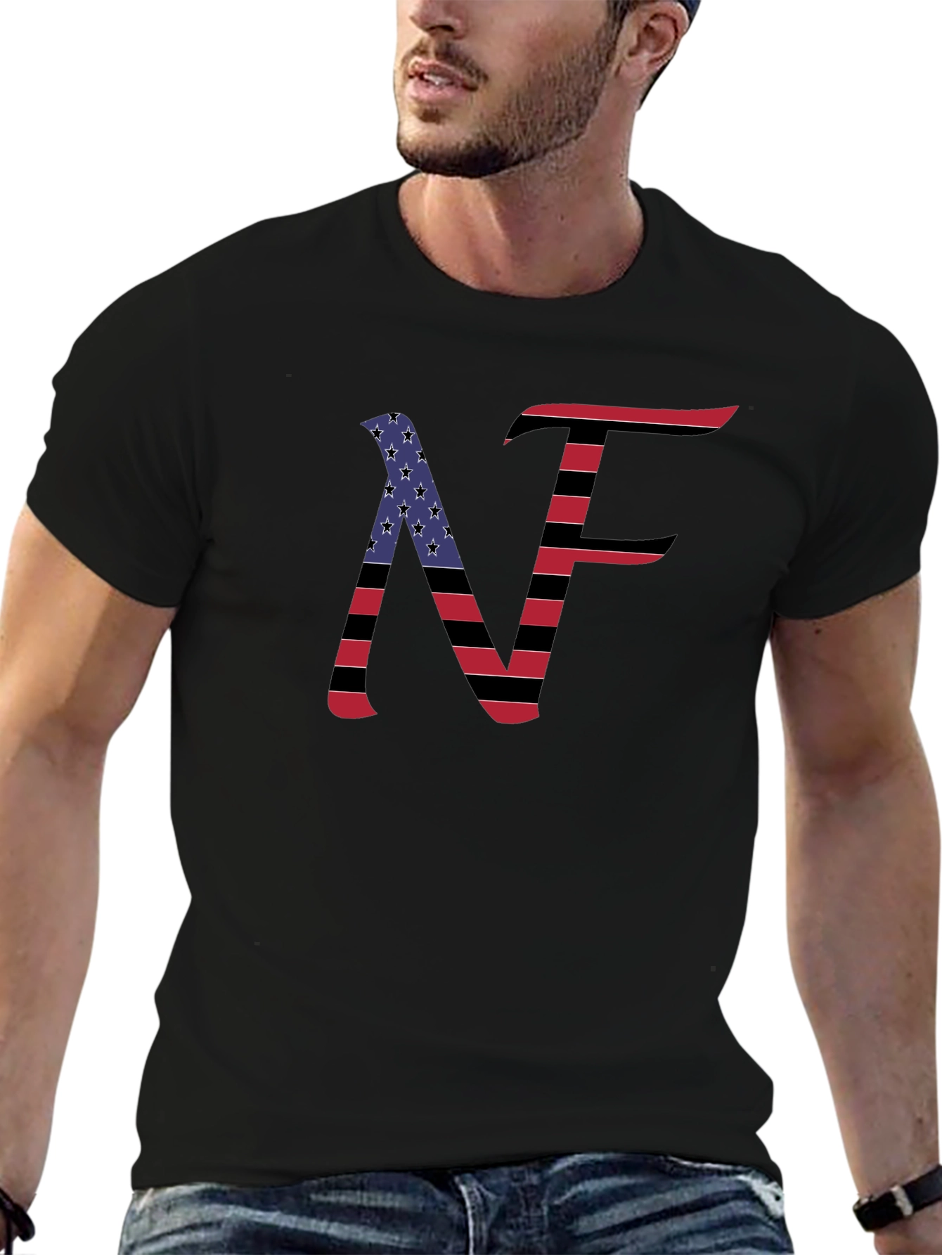 NF American Flag Style Graphic T-Shirt