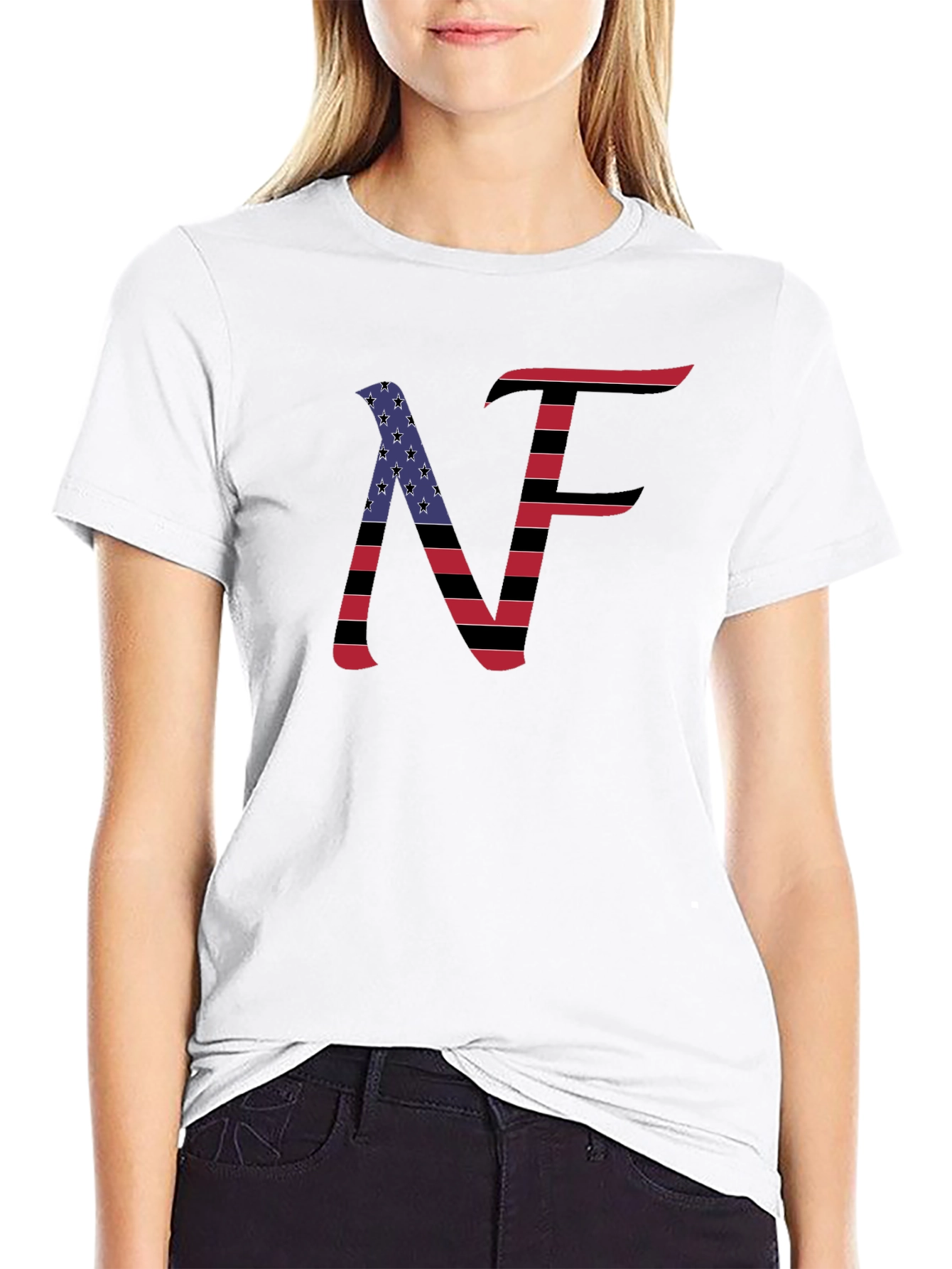 NF American Flag Style Graphic T-Shirt
