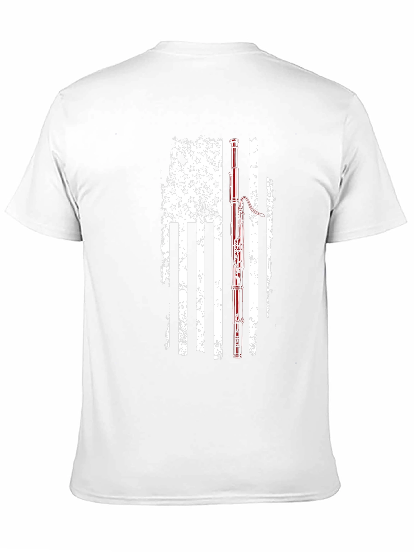 Distressed American Flag Fishing Rod Graphic T-Shirt
