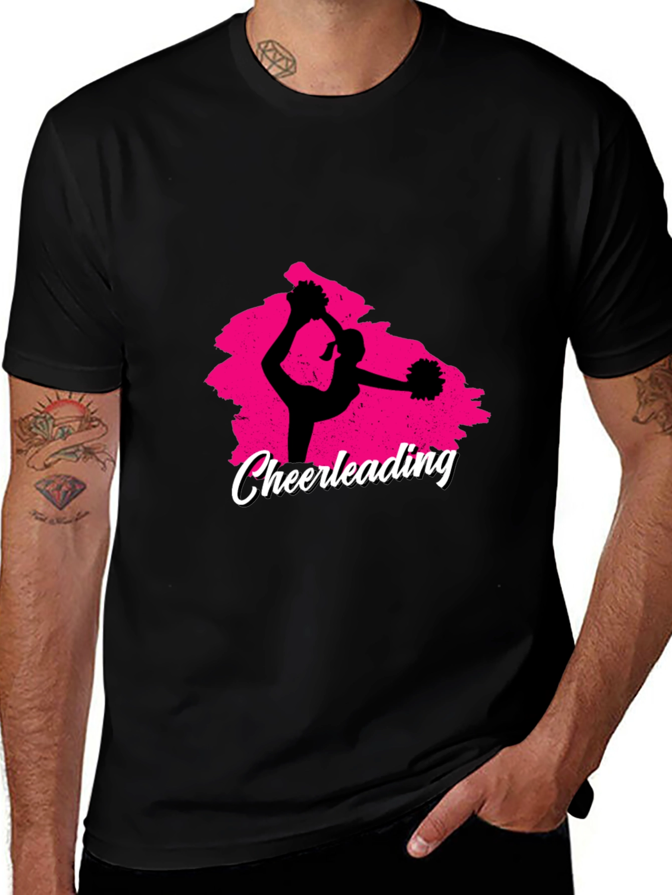 Cheerleading Black Graphic Tee