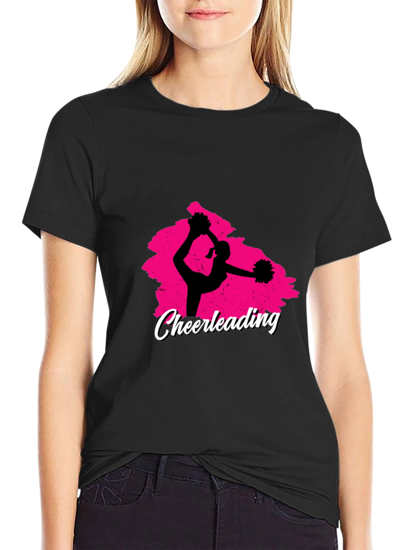 Cheerleading Black Graphic Tee