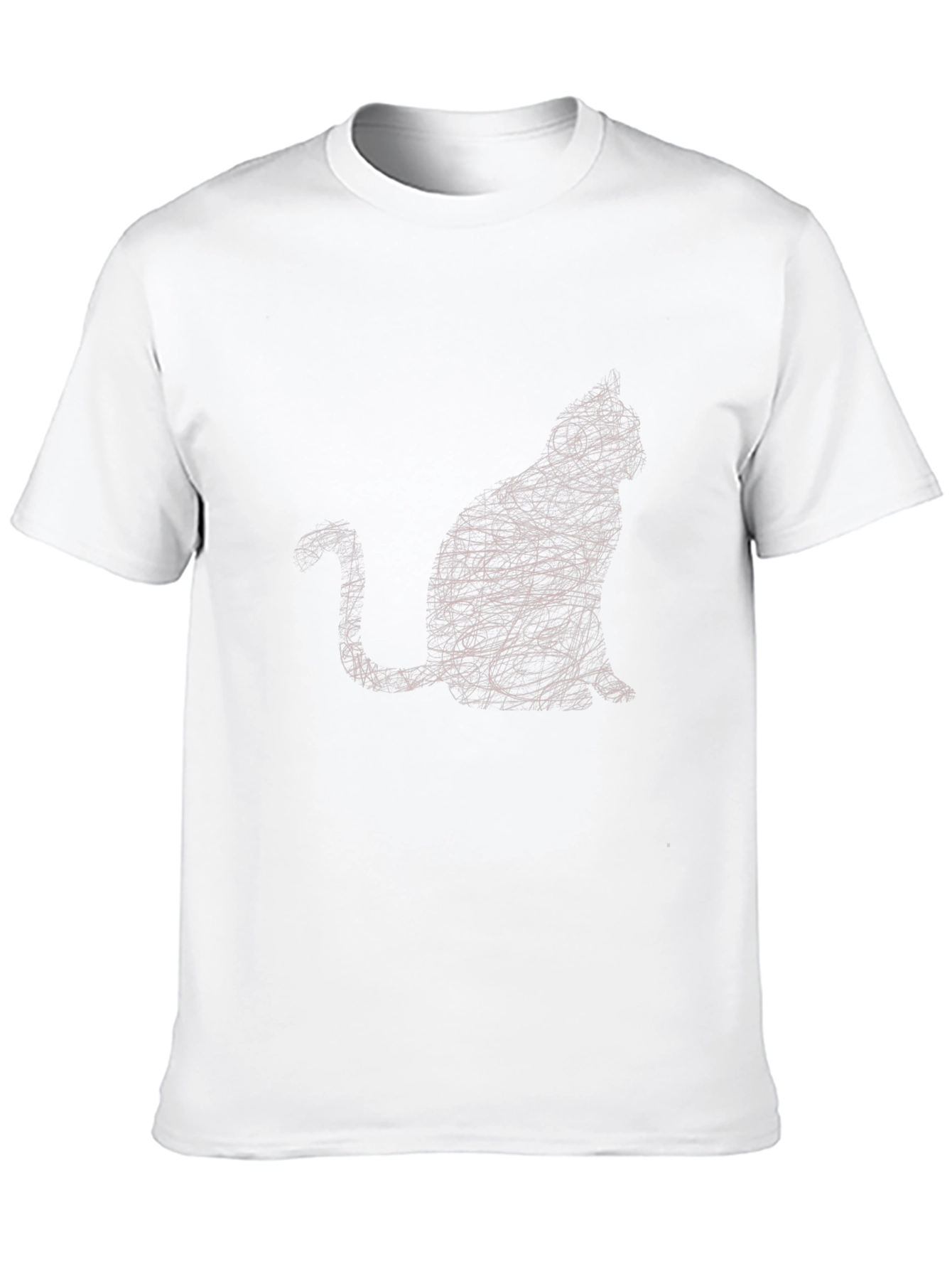 Abstract Cat Graphic Black T-Shirt