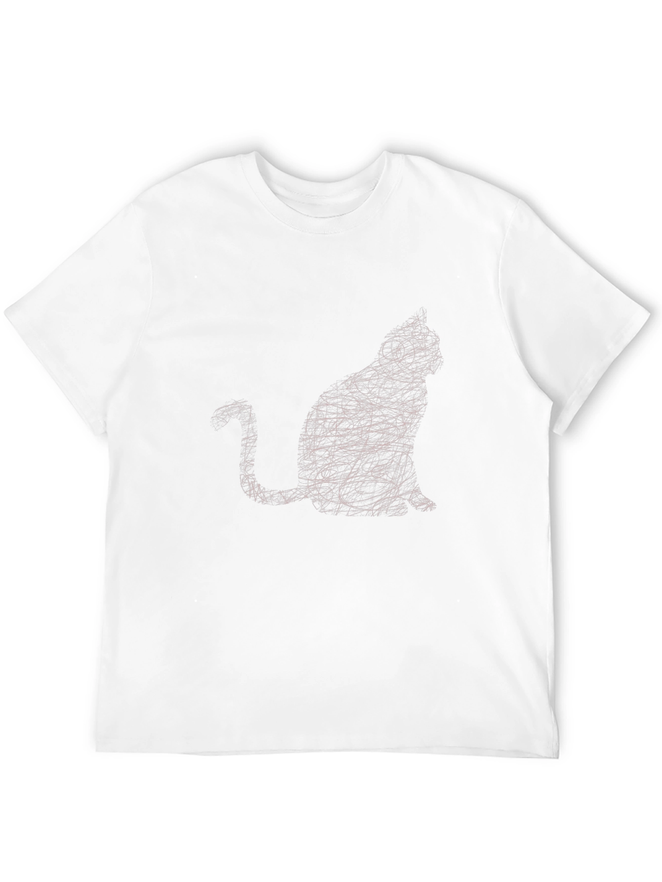 Abstract Cat Graphic Black T-Shirt
