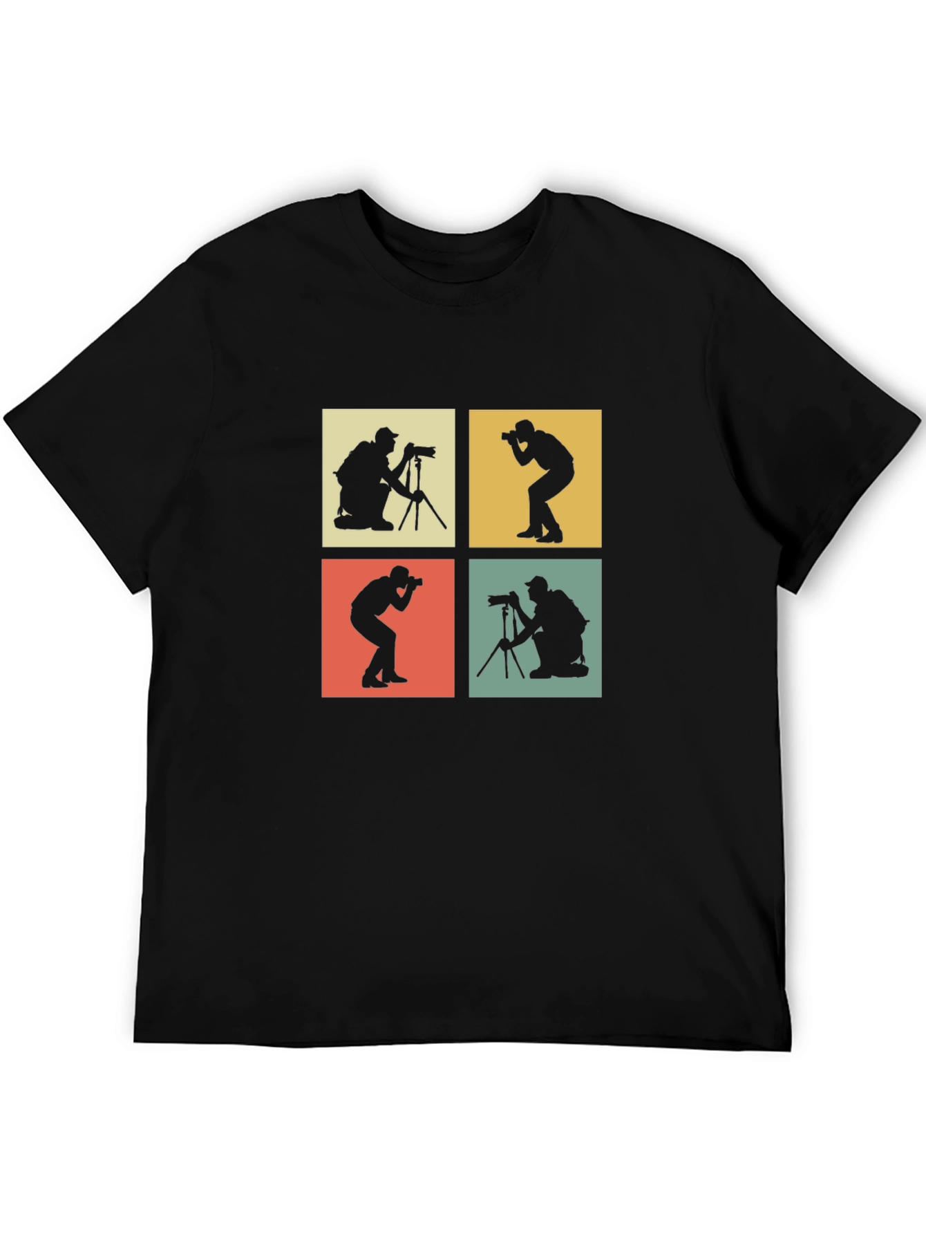 Retro Photographer T-Shirt - Camera Silhouettes