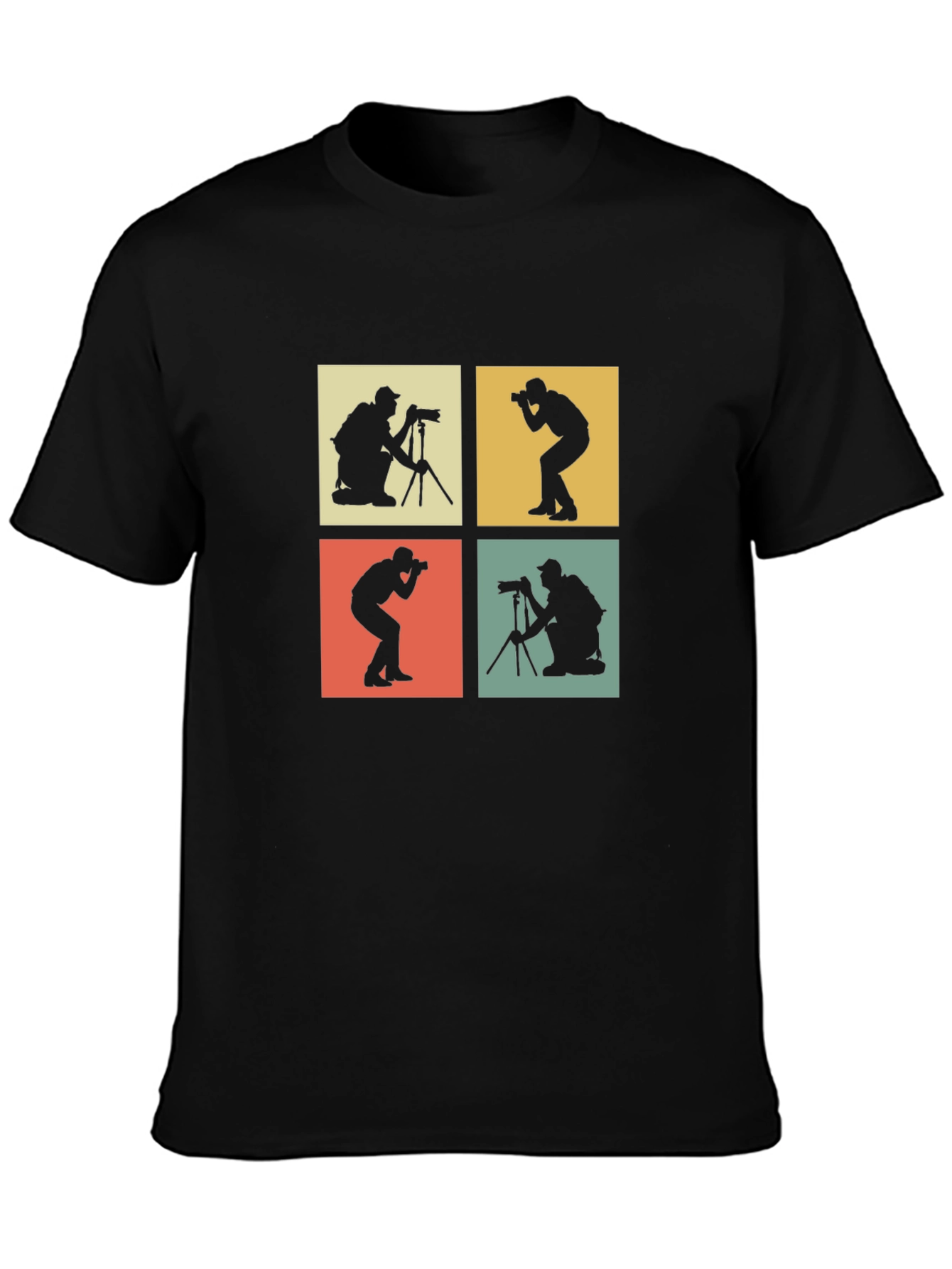 Retro Photographer T-Shirt - Camera Silhouettes