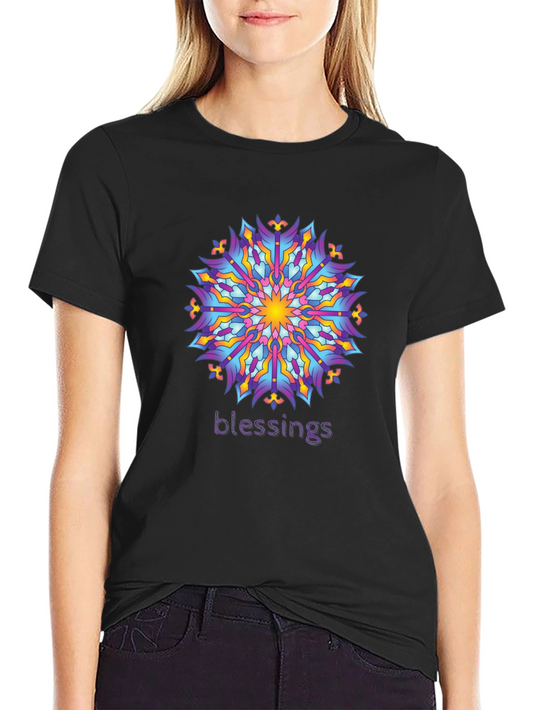 Blessings Mandala Graphic Tee - Black