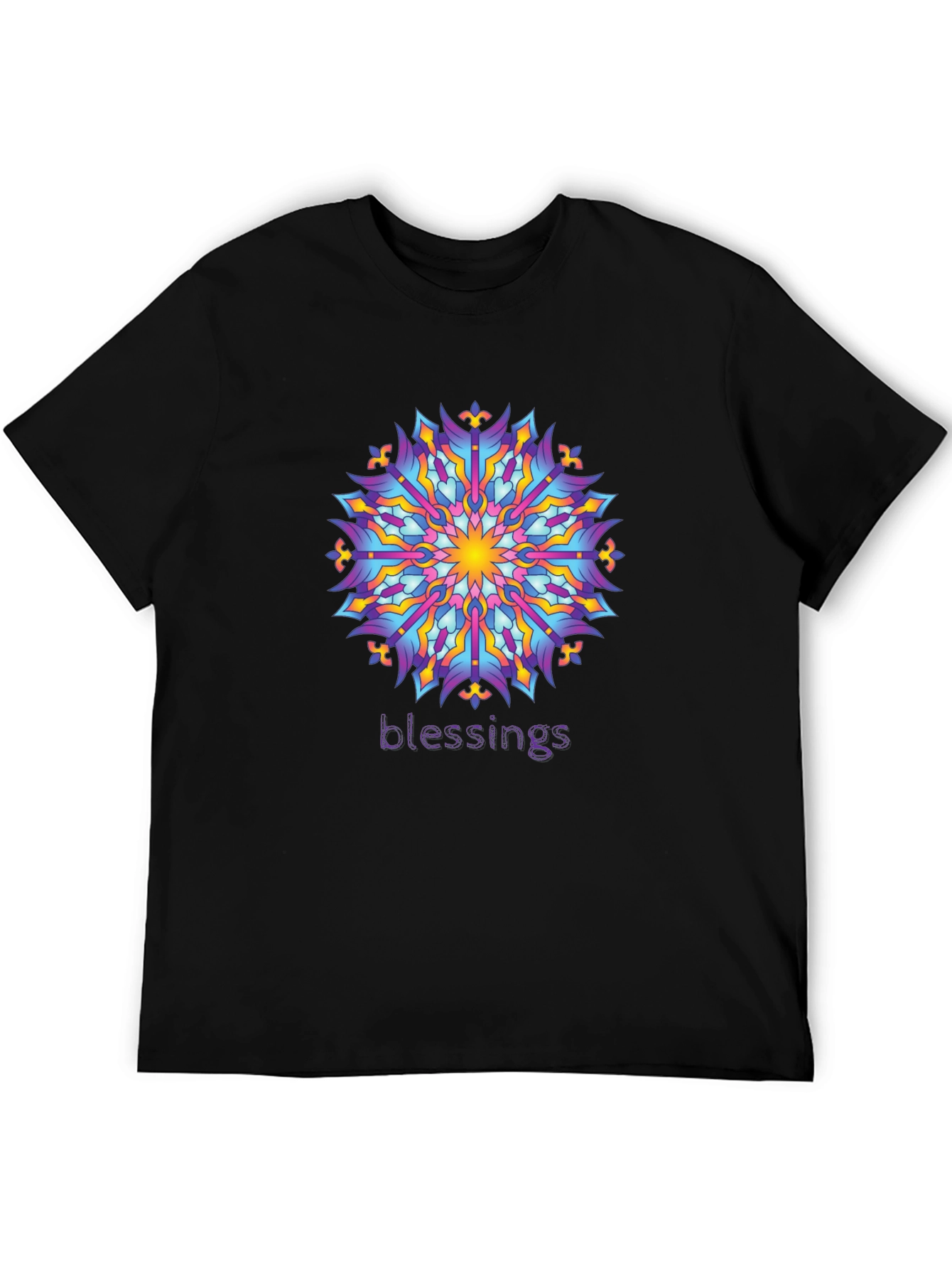 Blessings Mandala Graphic Tee - Black