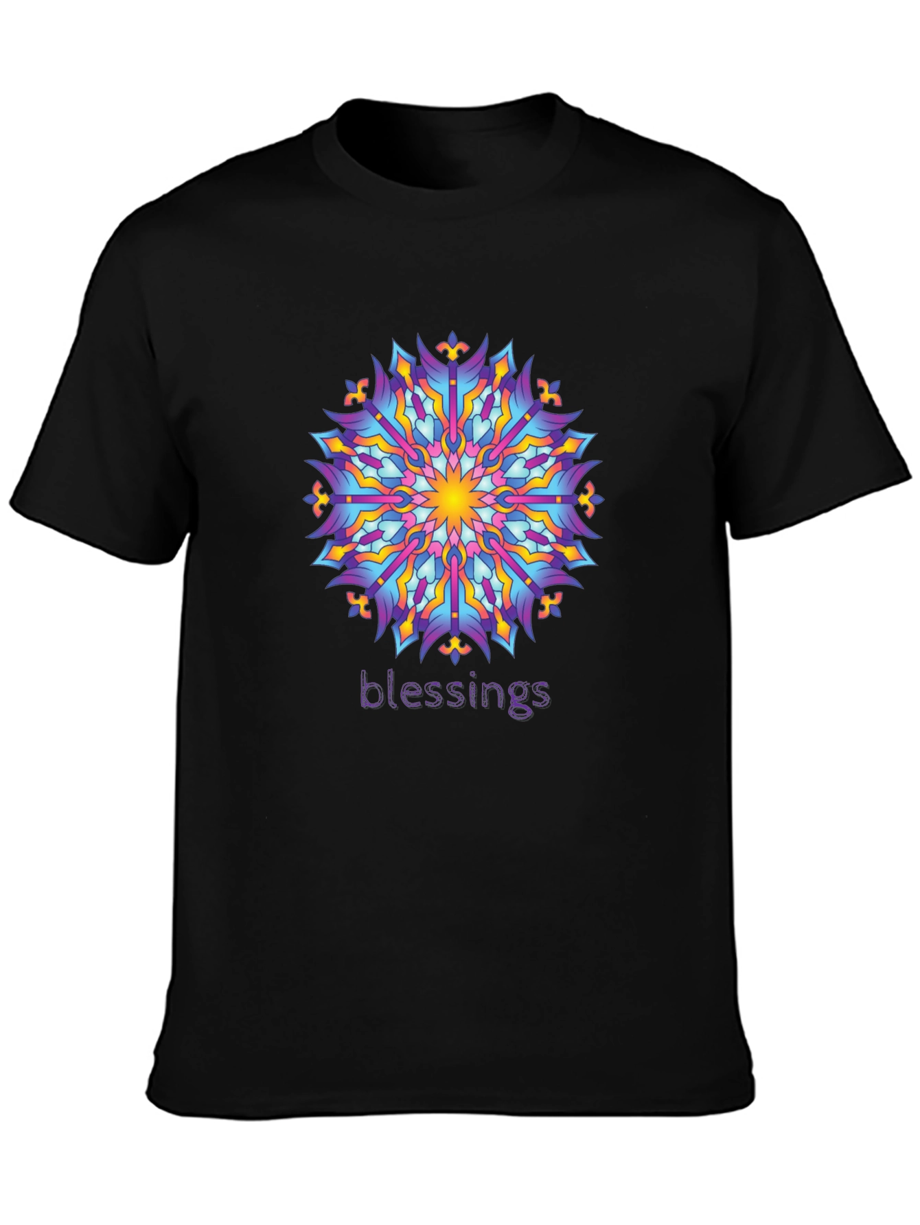 Blessings Mandala Graphic Tee - Black
