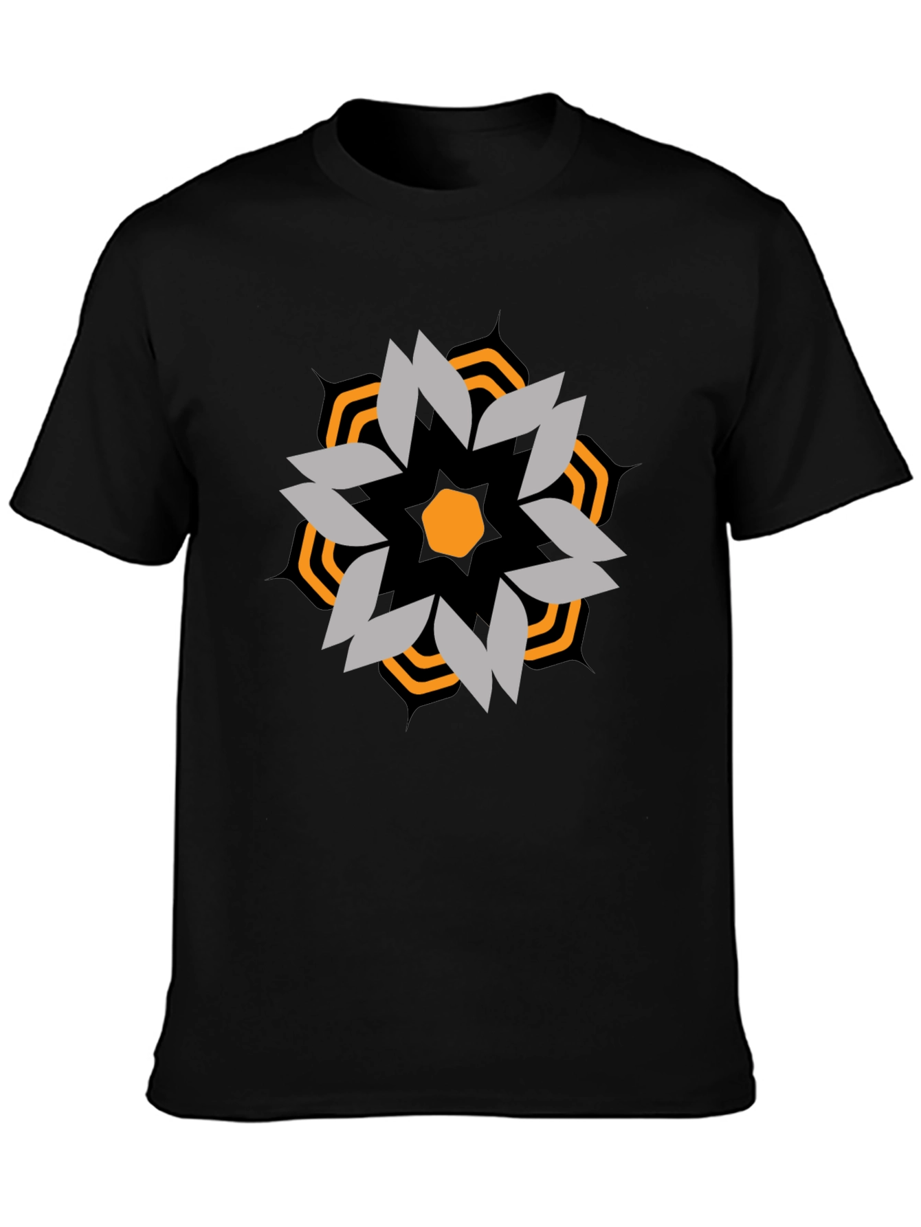 Geometric Graphic Tee - Stylish Black T-Shirt