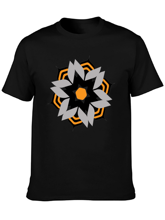 Geometric Graphic Tee - Stylish Black T-Shirt