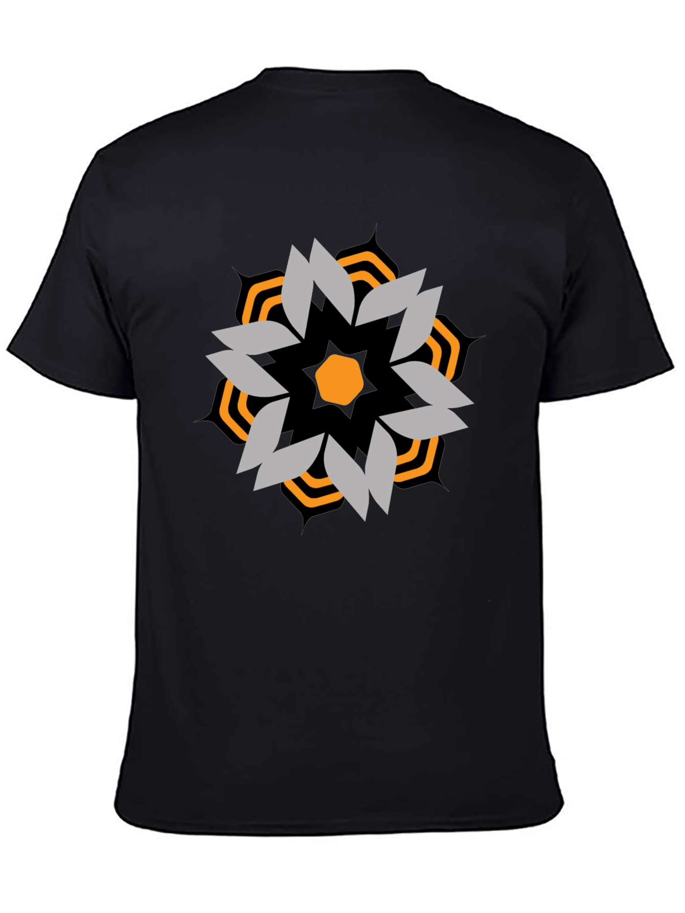 Geometric Graphic Tee - Stylish Black T-Shirt