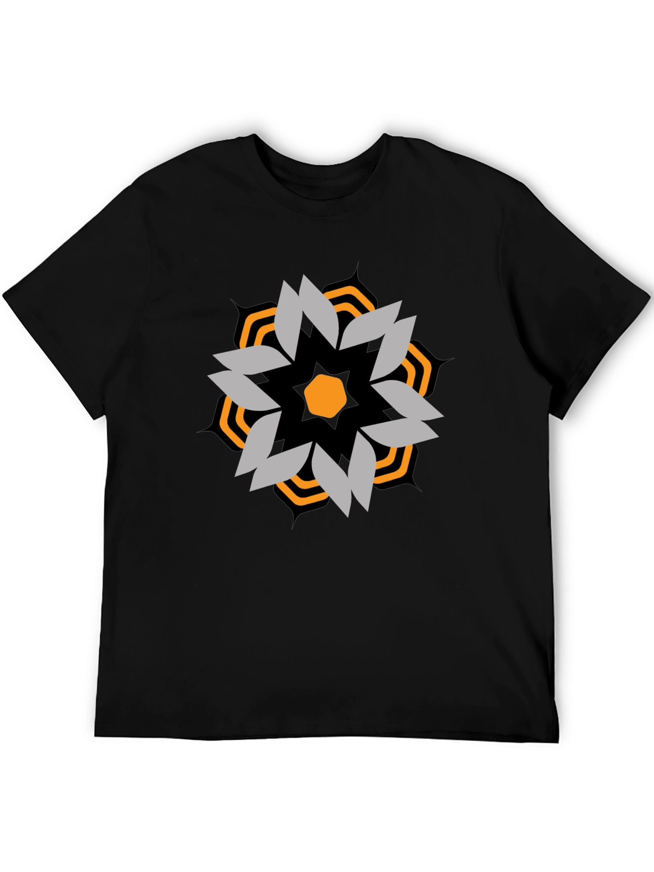 Geometric Graphic Tee - Stylish Black T-Shirt