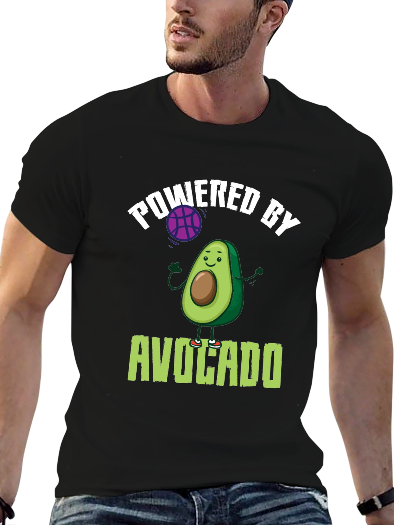 Powered by Avocado Black T-Shirt