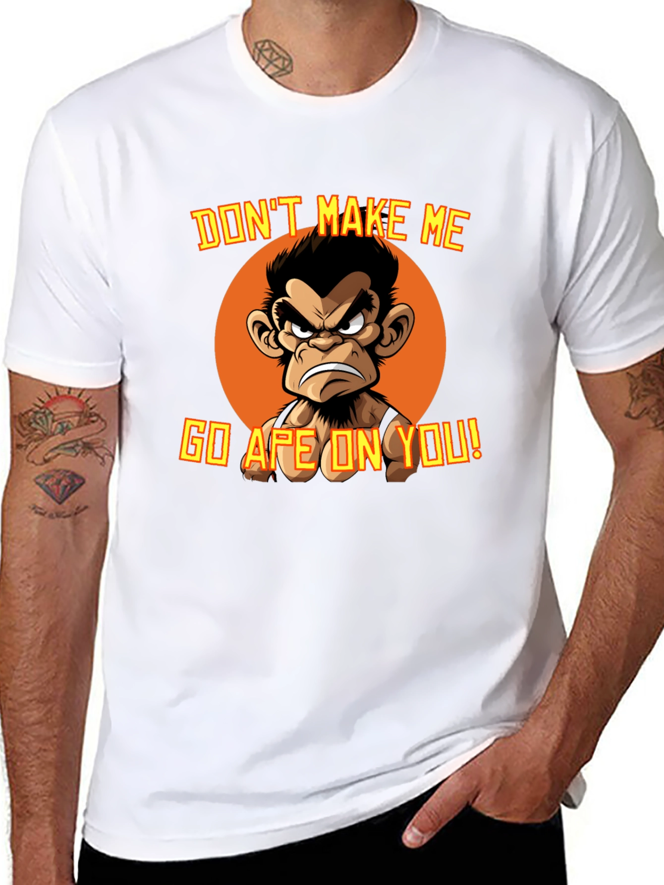 Angry Ape Graphic T-Shirt - Funny Novelty Tee