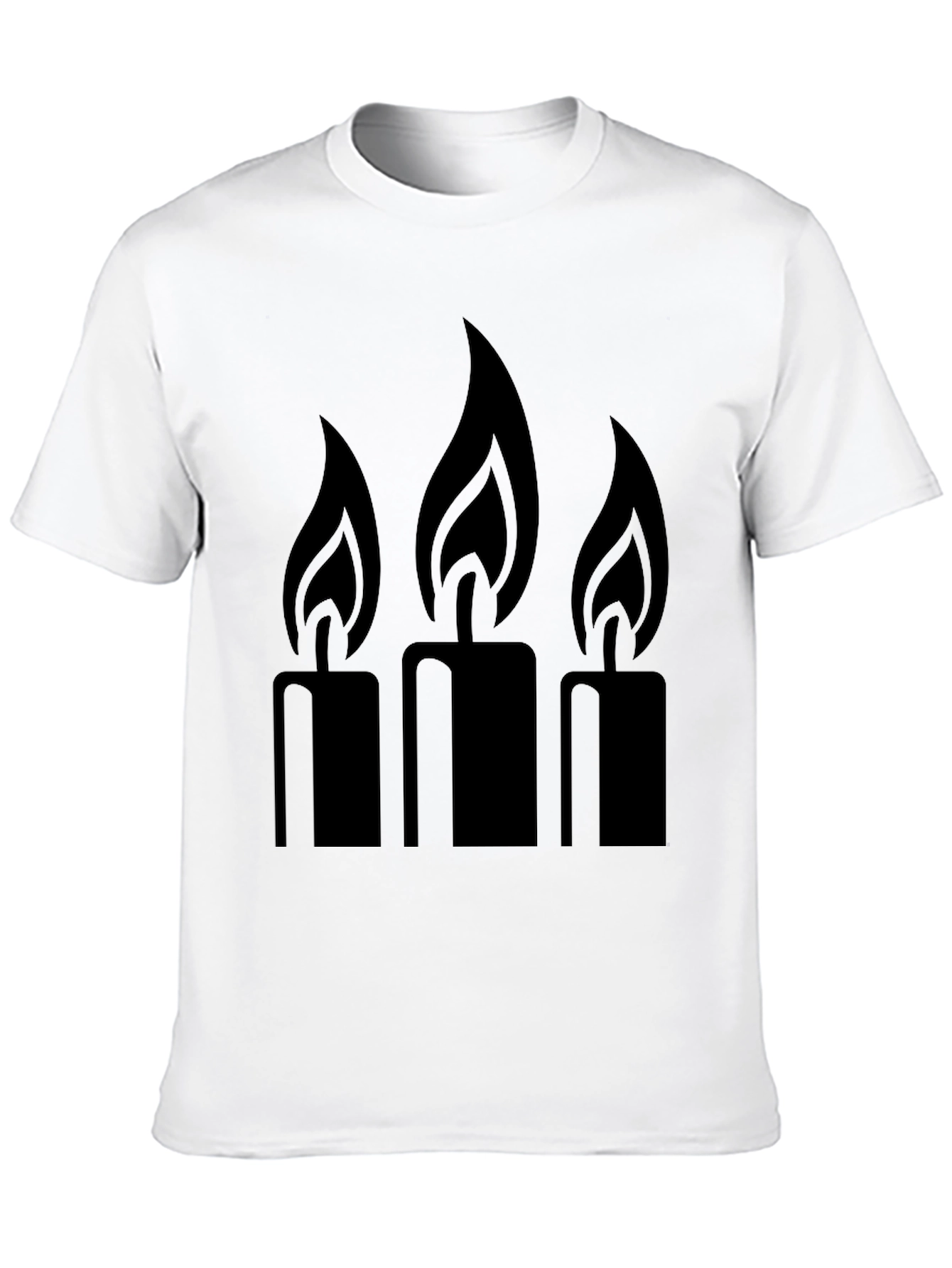 Mens Black Candle Graphic T-Shirt