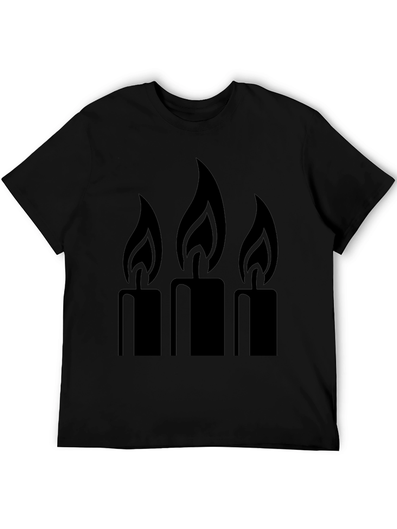 Mens Black Candle Graphic T-Shirt
