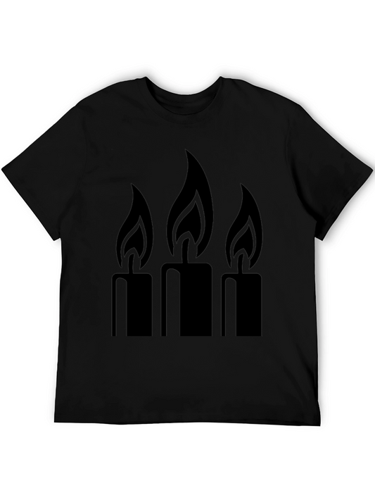 Mens Black Candle Graphic T-Shirt