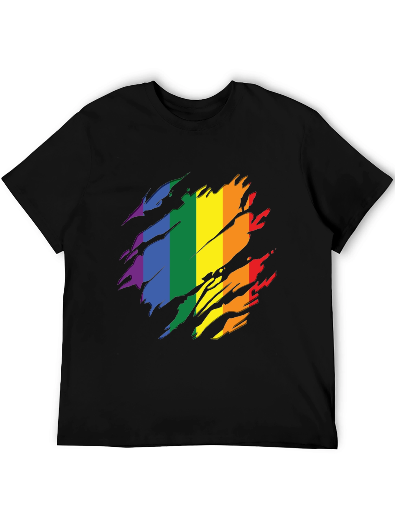 Pride Rainbow Graphic Tee - Stylish Black T-Shirt