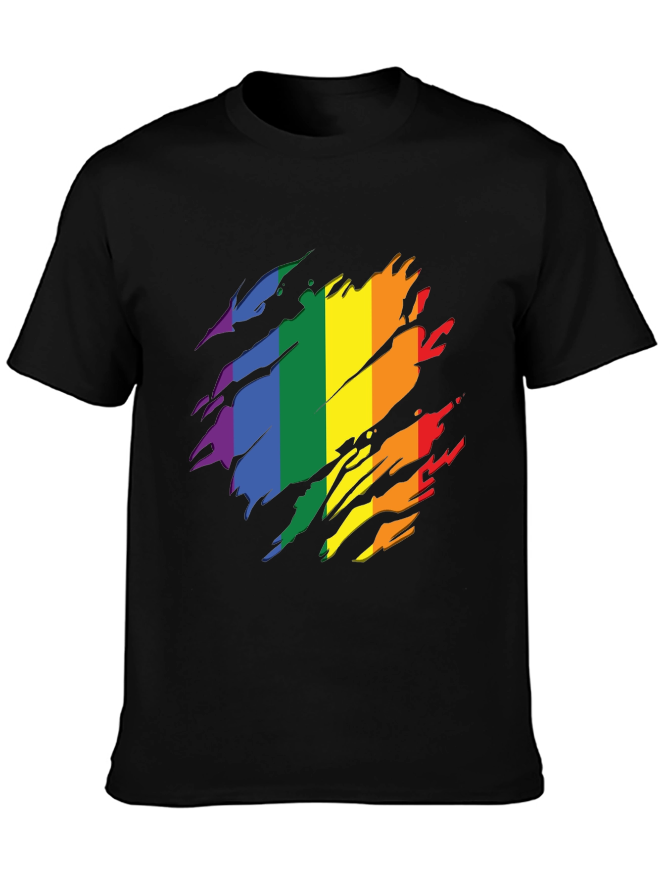 Pride Rainbow Graphic Tee - Stylish Black T-Shirt