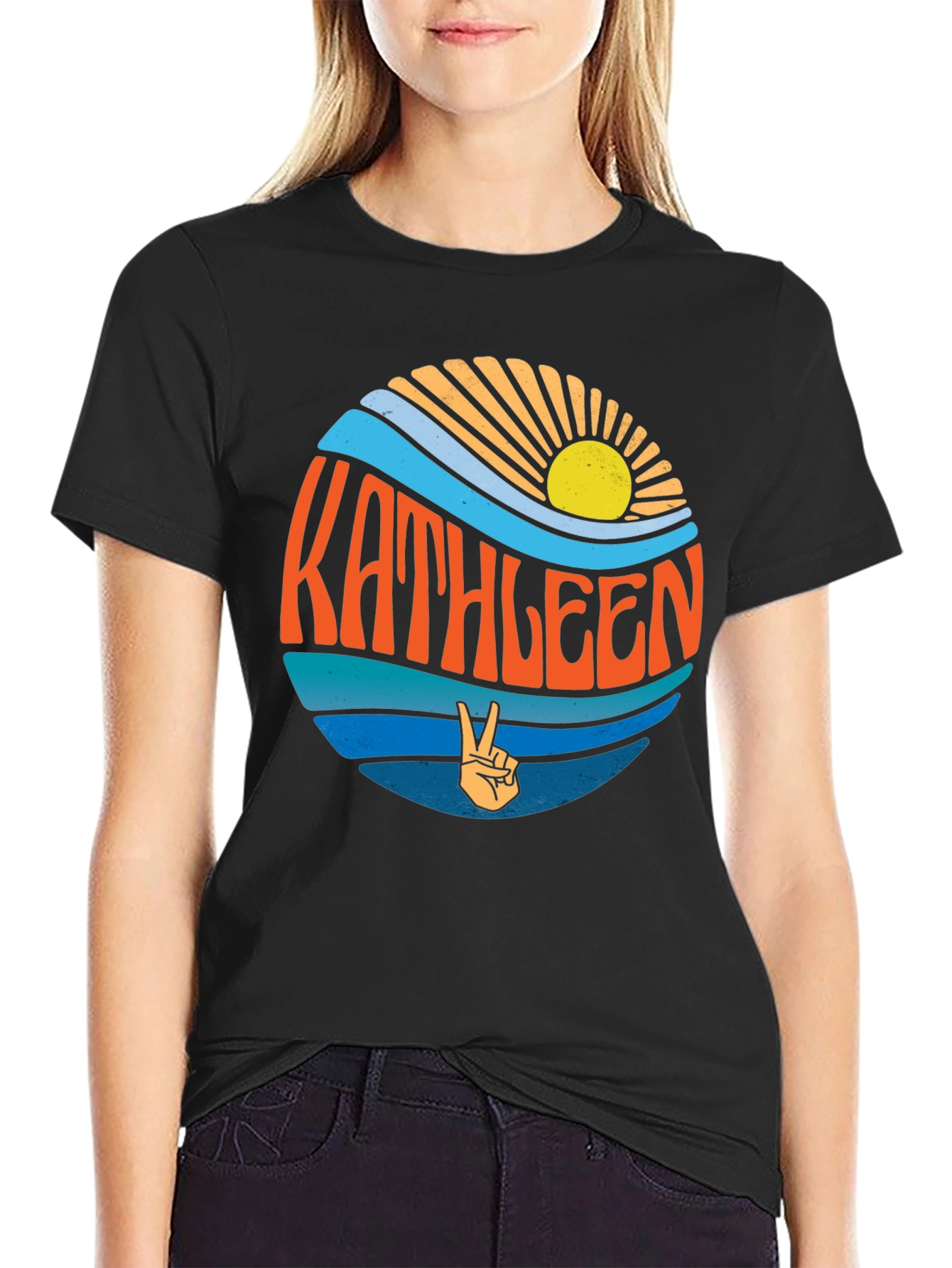 Kathleen Retro Graphic Tee - Peace Sign Shirt