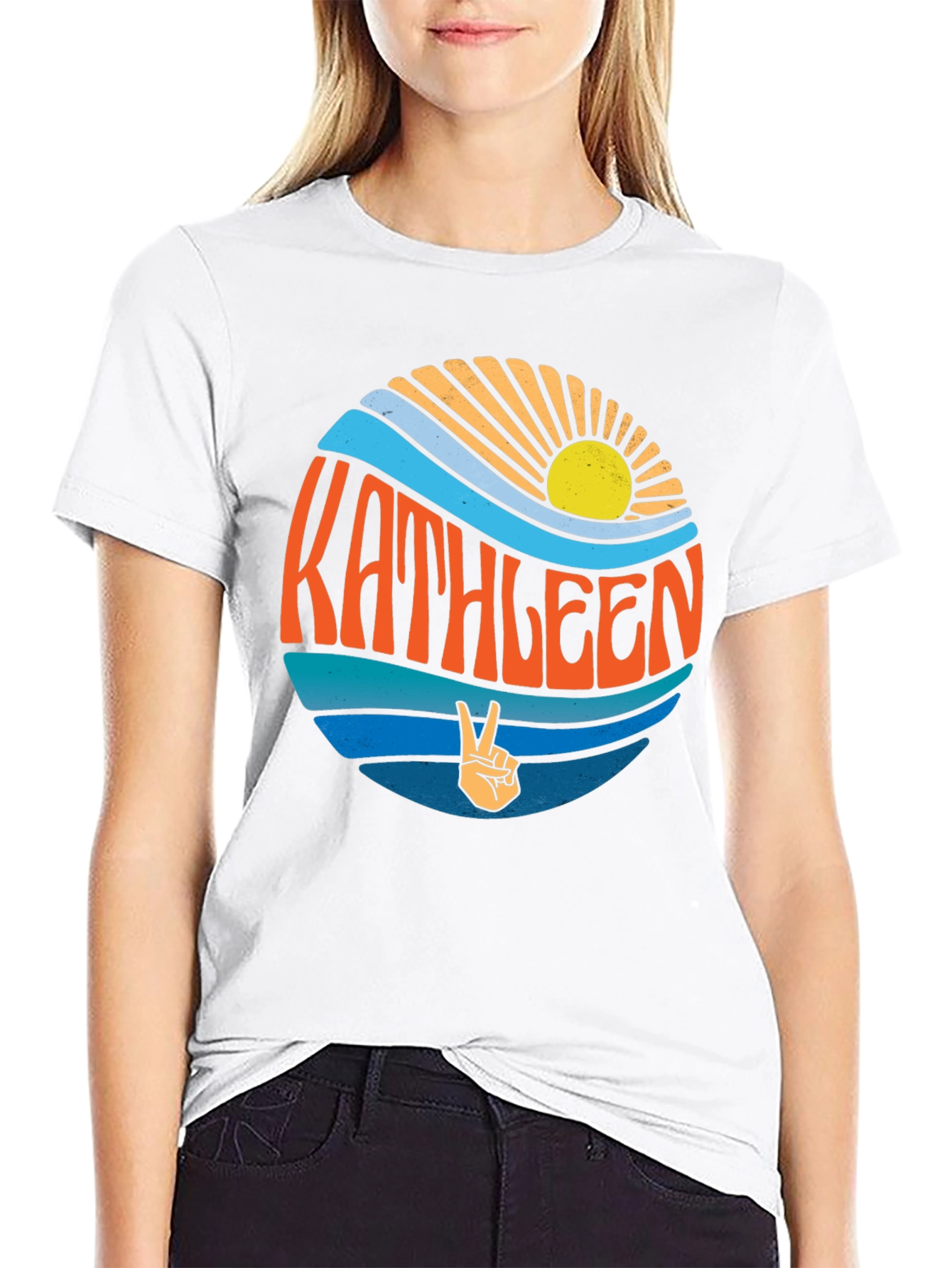 Kathleen Retro Graphic Tee - Peace Sign Shirt