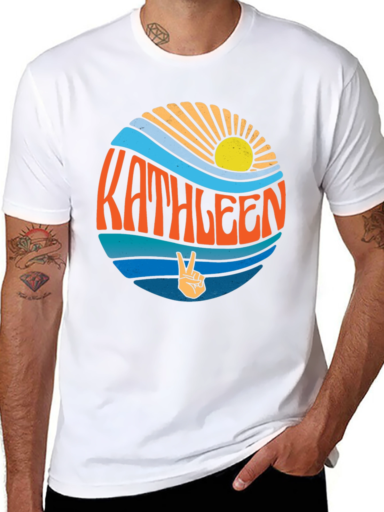 Kathleen Retro Graphic Tee - Peace Sign Shirt