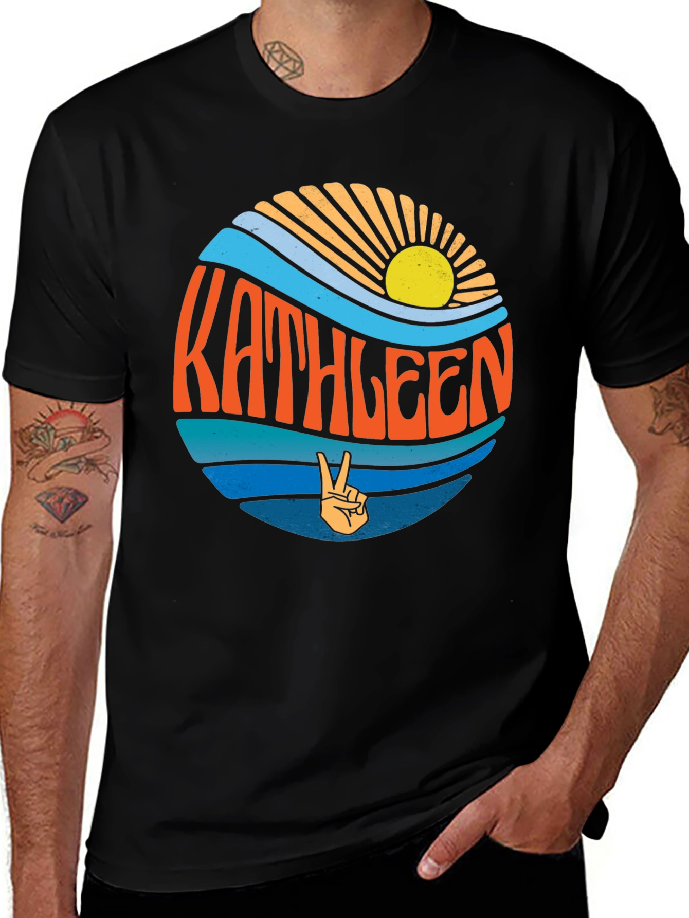 Kathleen Retro Graphic Tee - Peace Sign Shirt