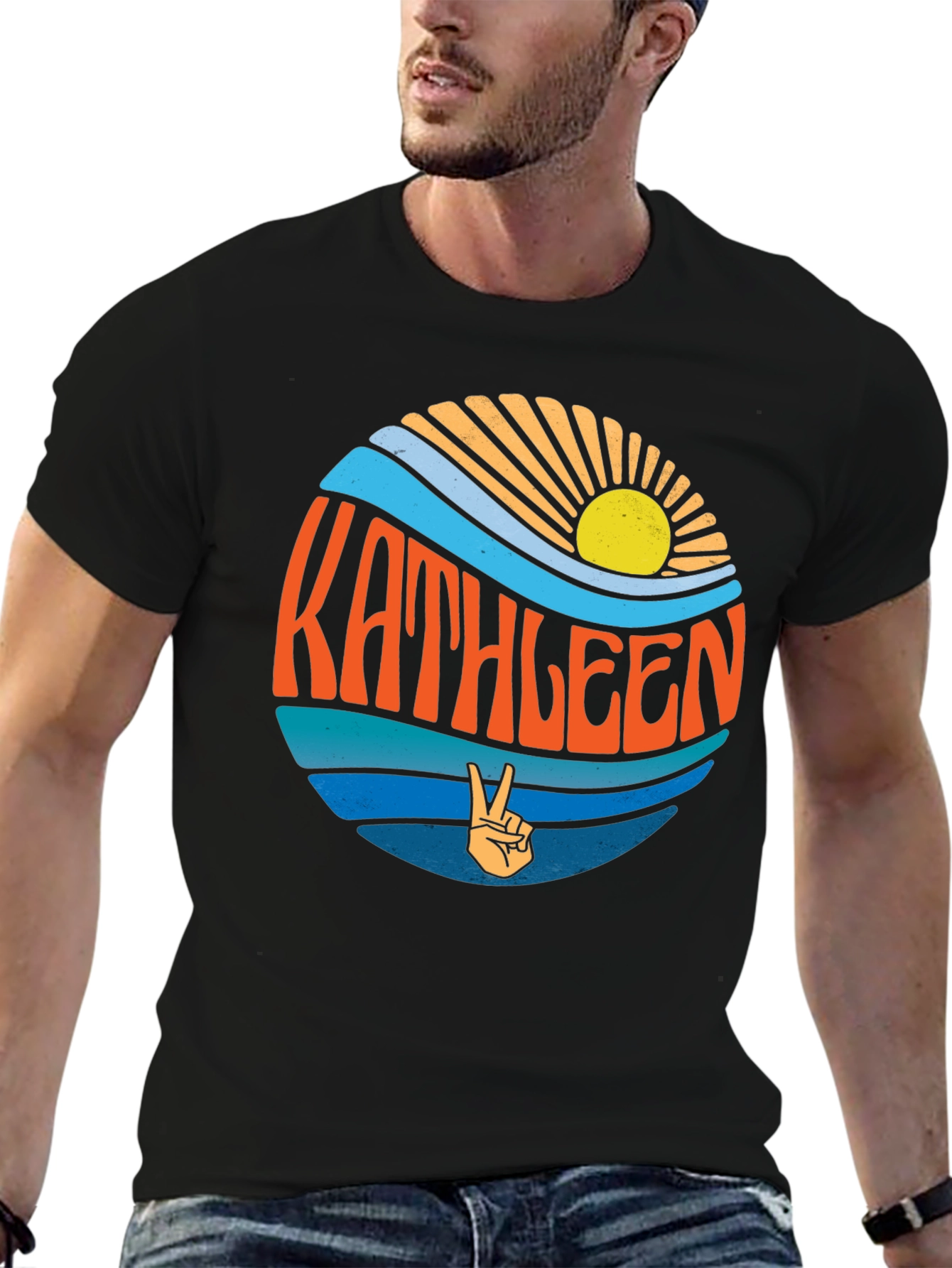 Kathleen Retro Graphic Tee - Peace Sign Shirt