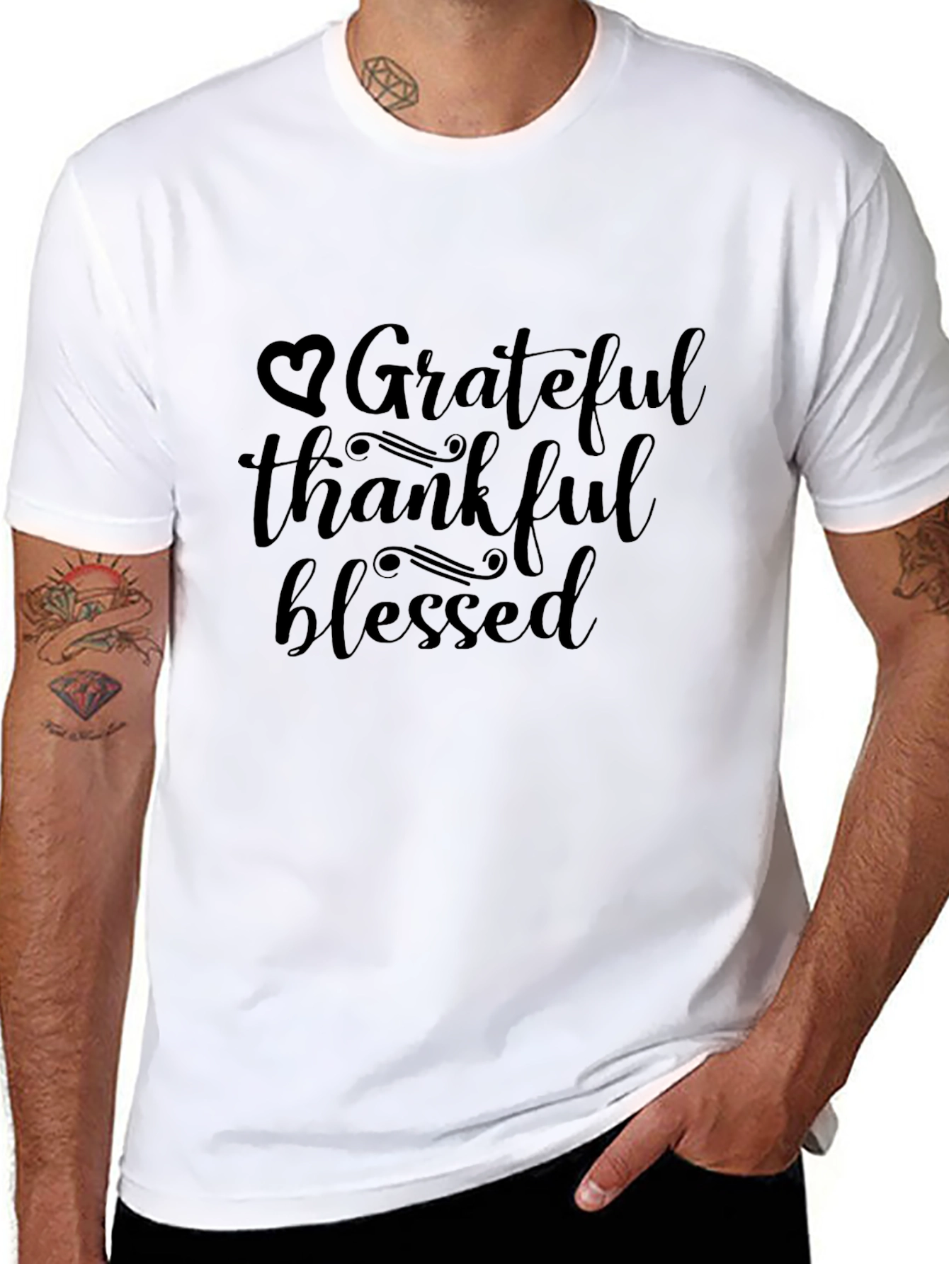 Grateful Thankful Blessed Graphic T-Shirt