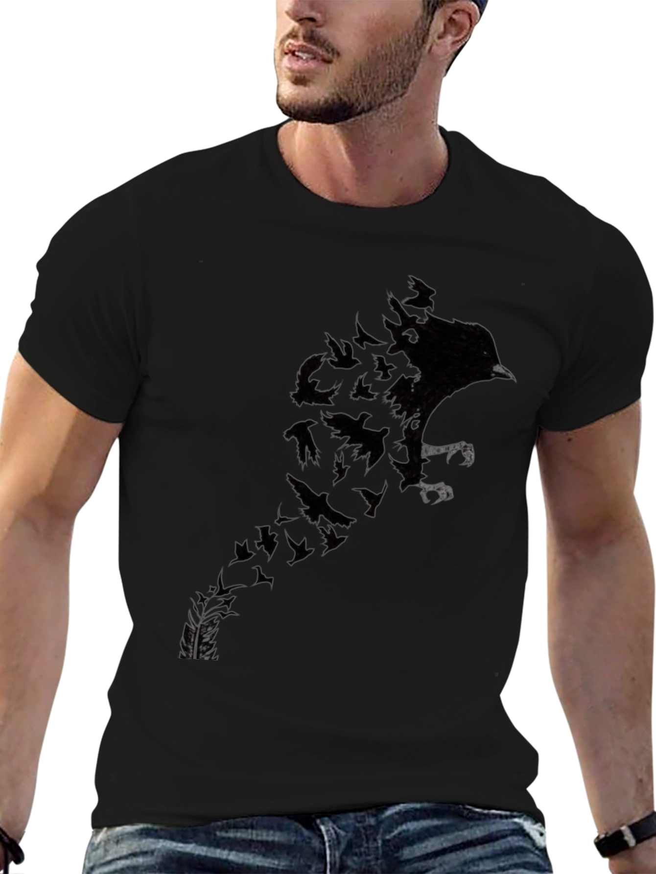 Raven Transformation Mens Black T-Shirt