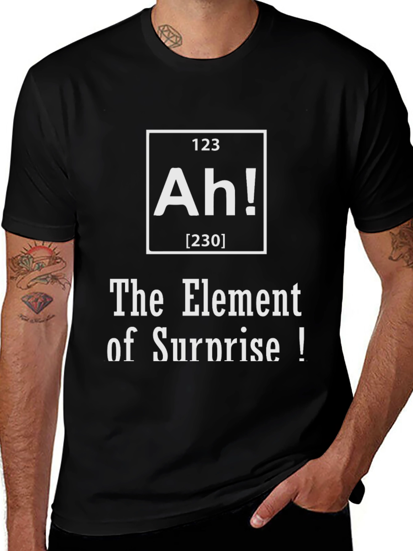 Funny Element of Surprise Graphic Tee - Black