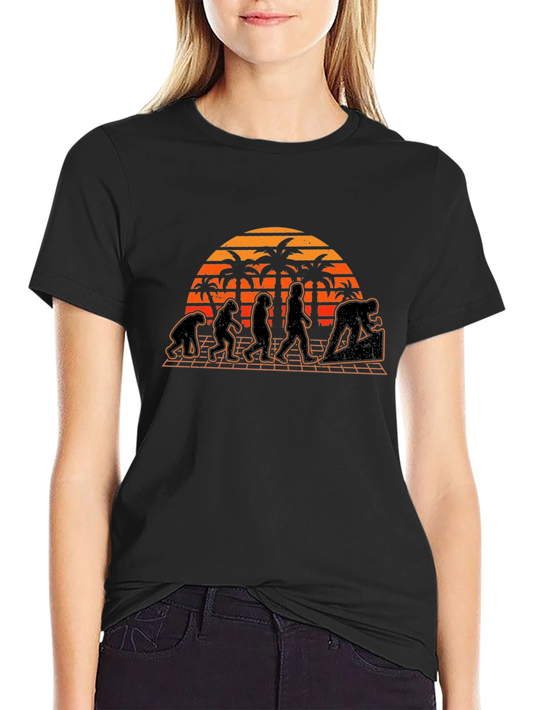 Evolution Graphic T-Shirt - Beach Sunset Design